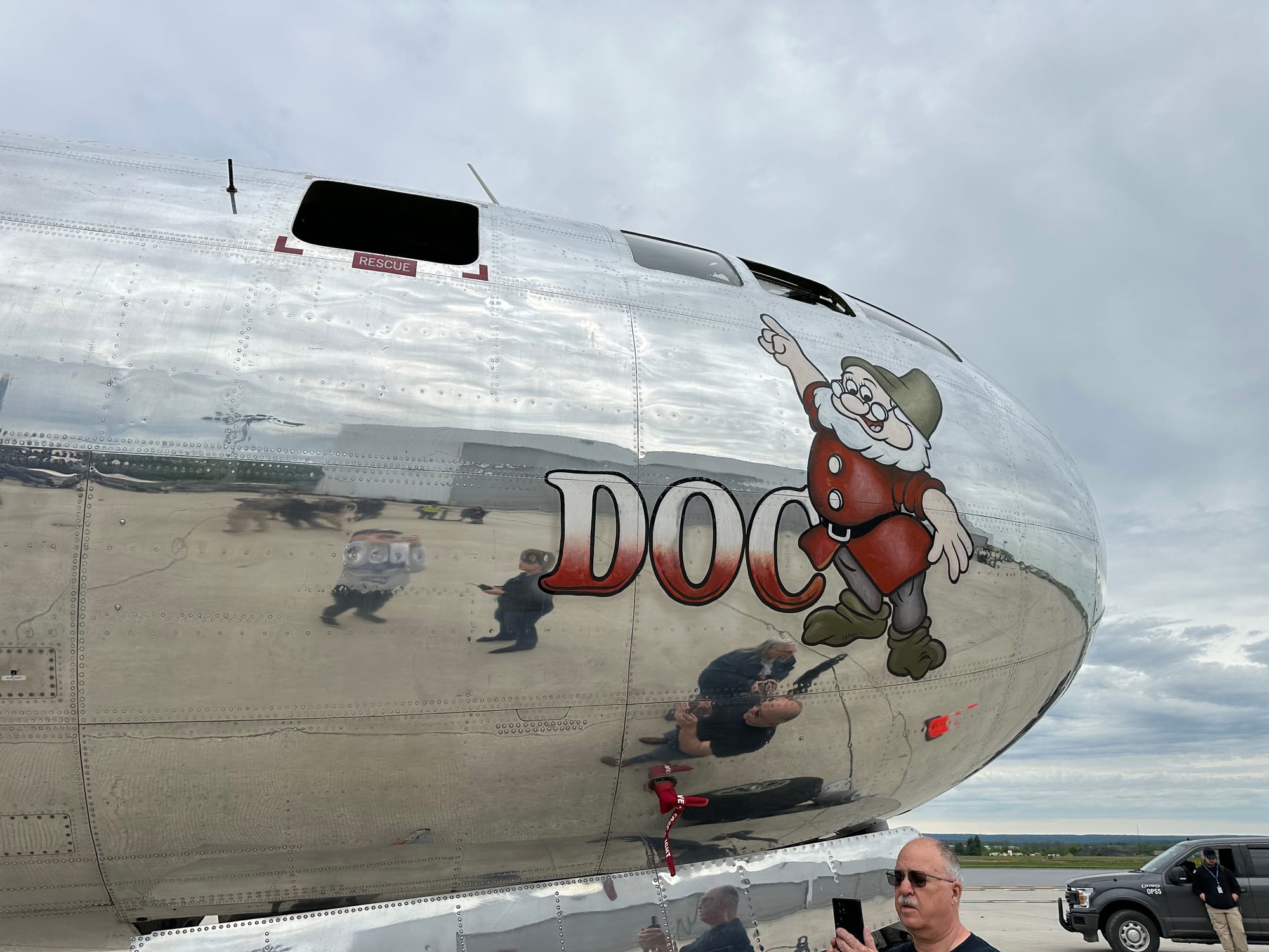 One of the only two remaining B-29 Superfortress bombers still airworthy today opened for ground and cockpit tours, as well a