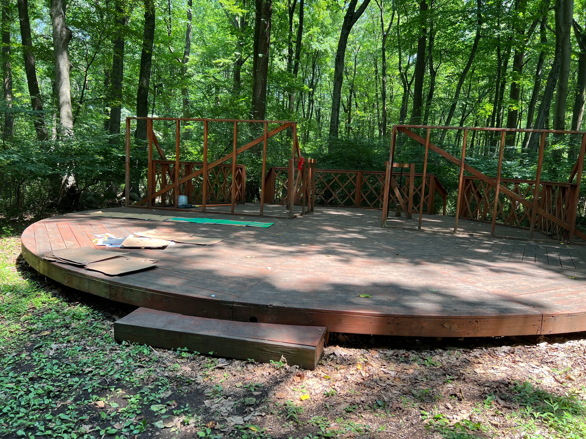 This amphitheater is made from a deconstructed yurt, a kind of Mongolian tent.
