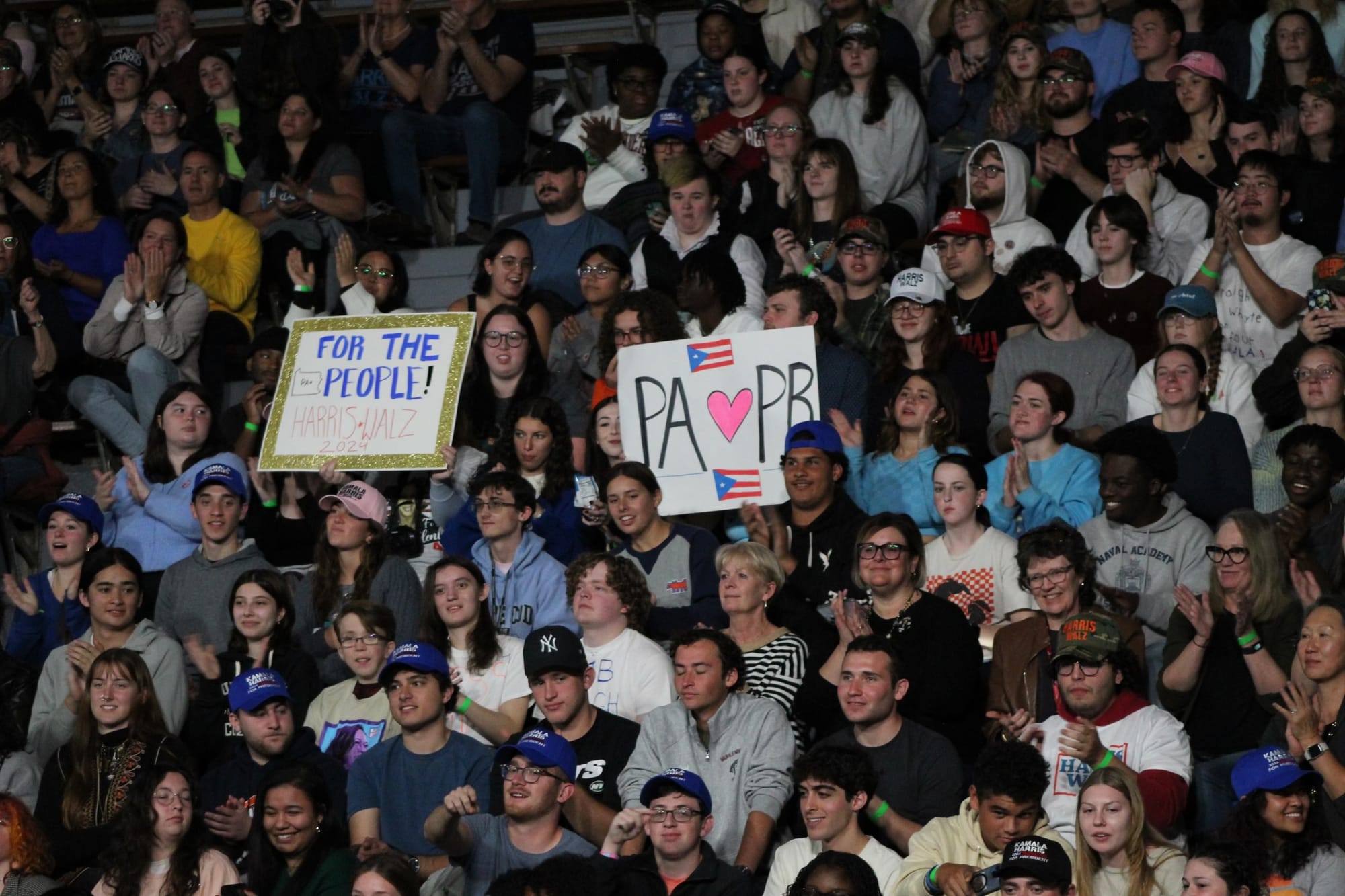 Faces from the crowd at Vice President Kamala Harris' rally at Muhlenberg College in Allentown.