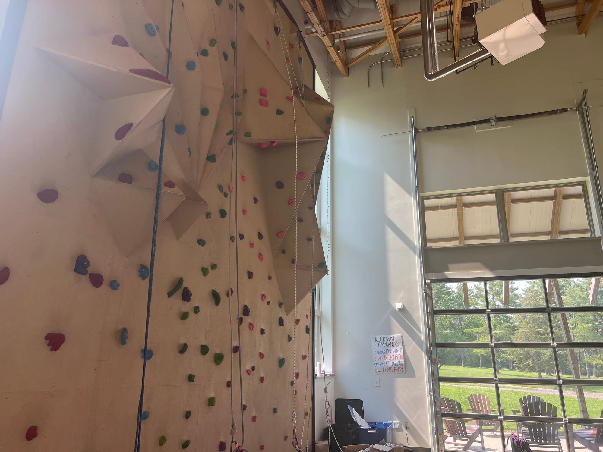 Once they reach the appropriate age, campers go to the rock wall in the activity center once a week.