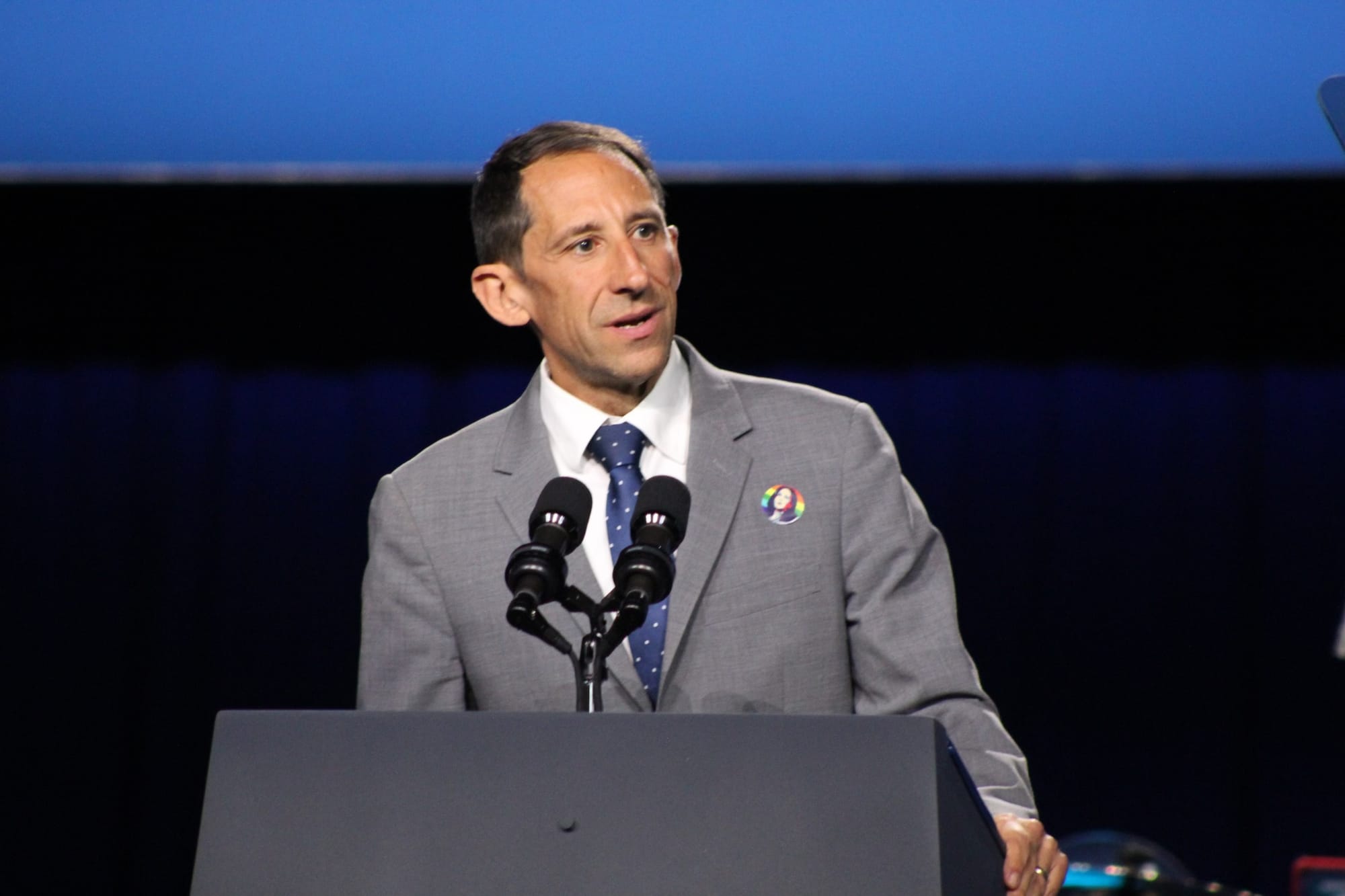 Allentown Mayor Matt Tuerk speaks ahead of Vice President Kamala Harris' campaign visit to the city.