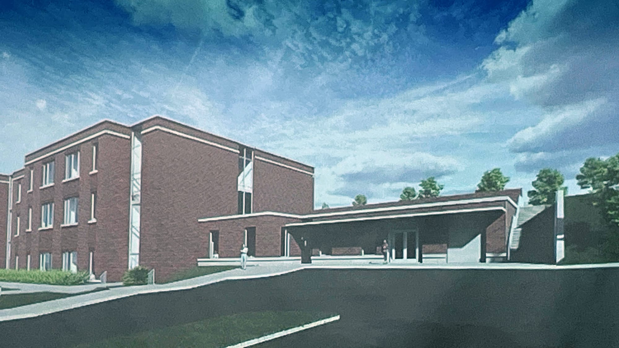 The new Family Center adjoining the new Fountain Hill Elementary School.
