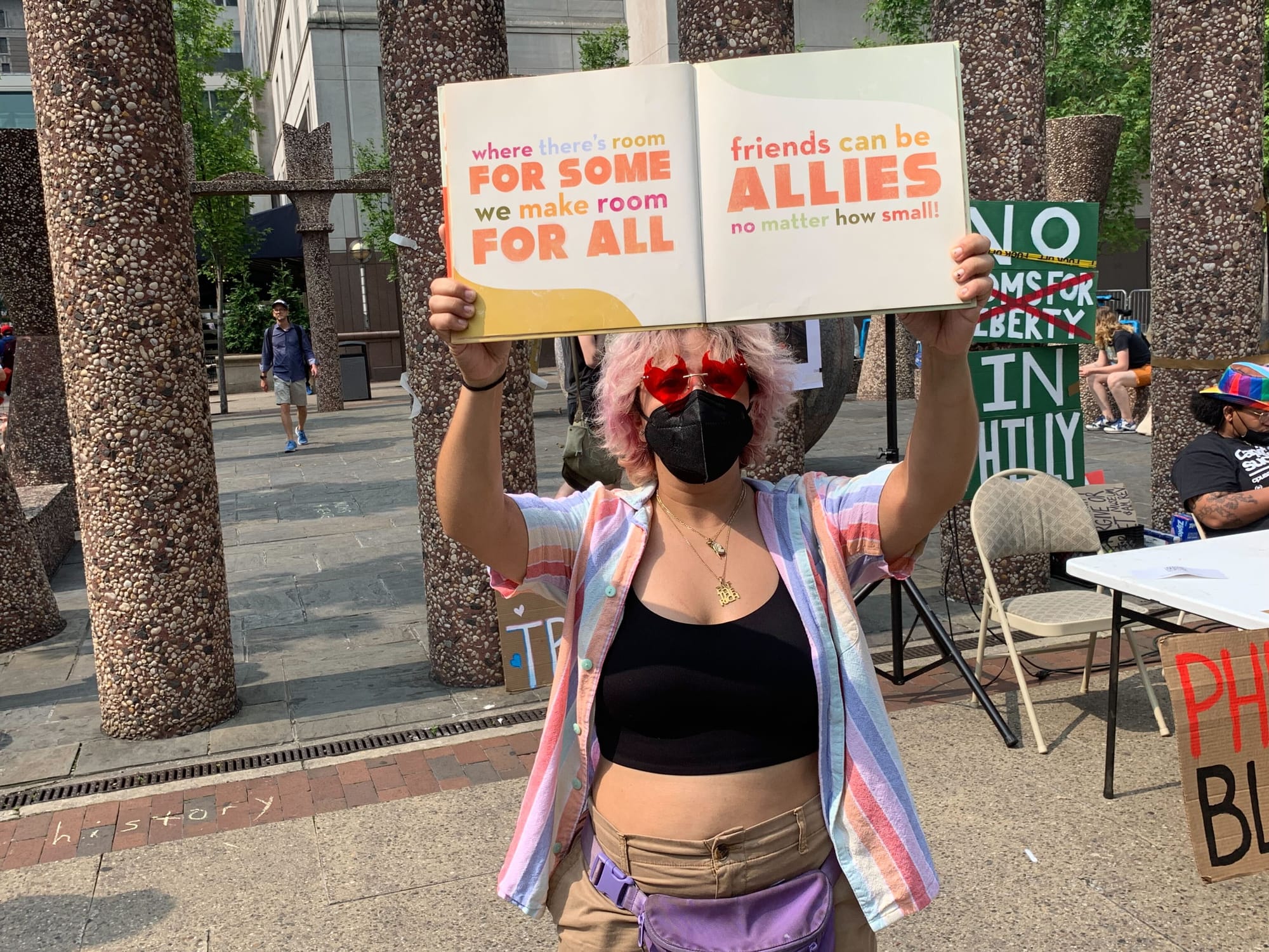 Scenes from the Moms for Liberty summit in Philadelphia, both from protestors outside and the group itself.