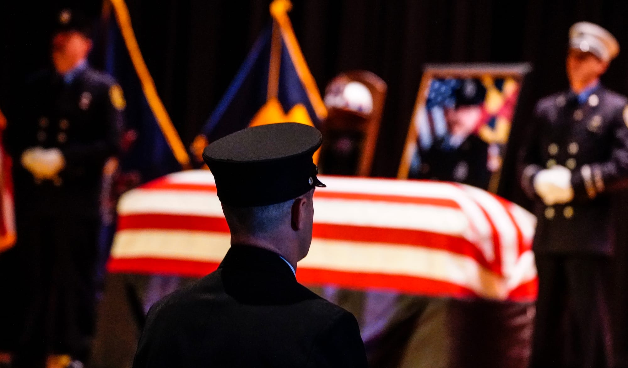 Mourners gather at Northwestern Lehigh Middle School in New Tripoli, Lehigh County, on Saturday, December 17, 2022, to pay tr