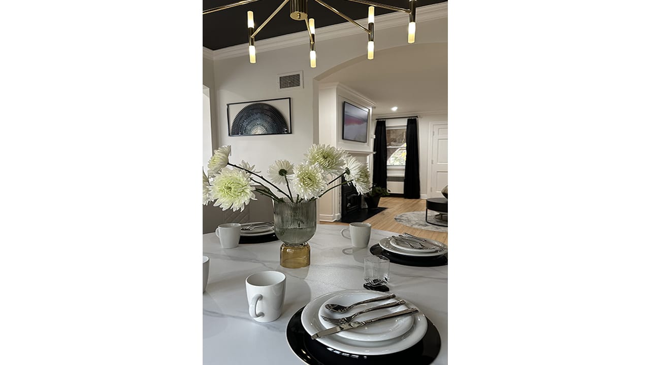 The dining room of the renovated West Bethlehem home.