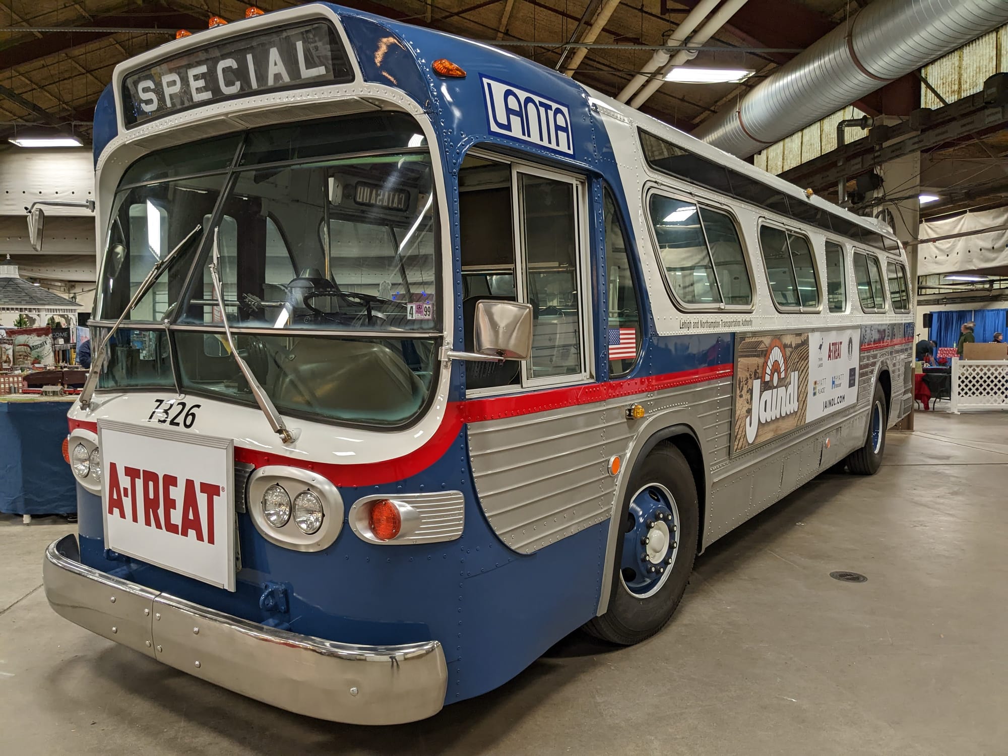 One of the first LANTA buses to enter service, on display at Allentown's Winter Wonderland Extravaganza Sunday. This bus was 