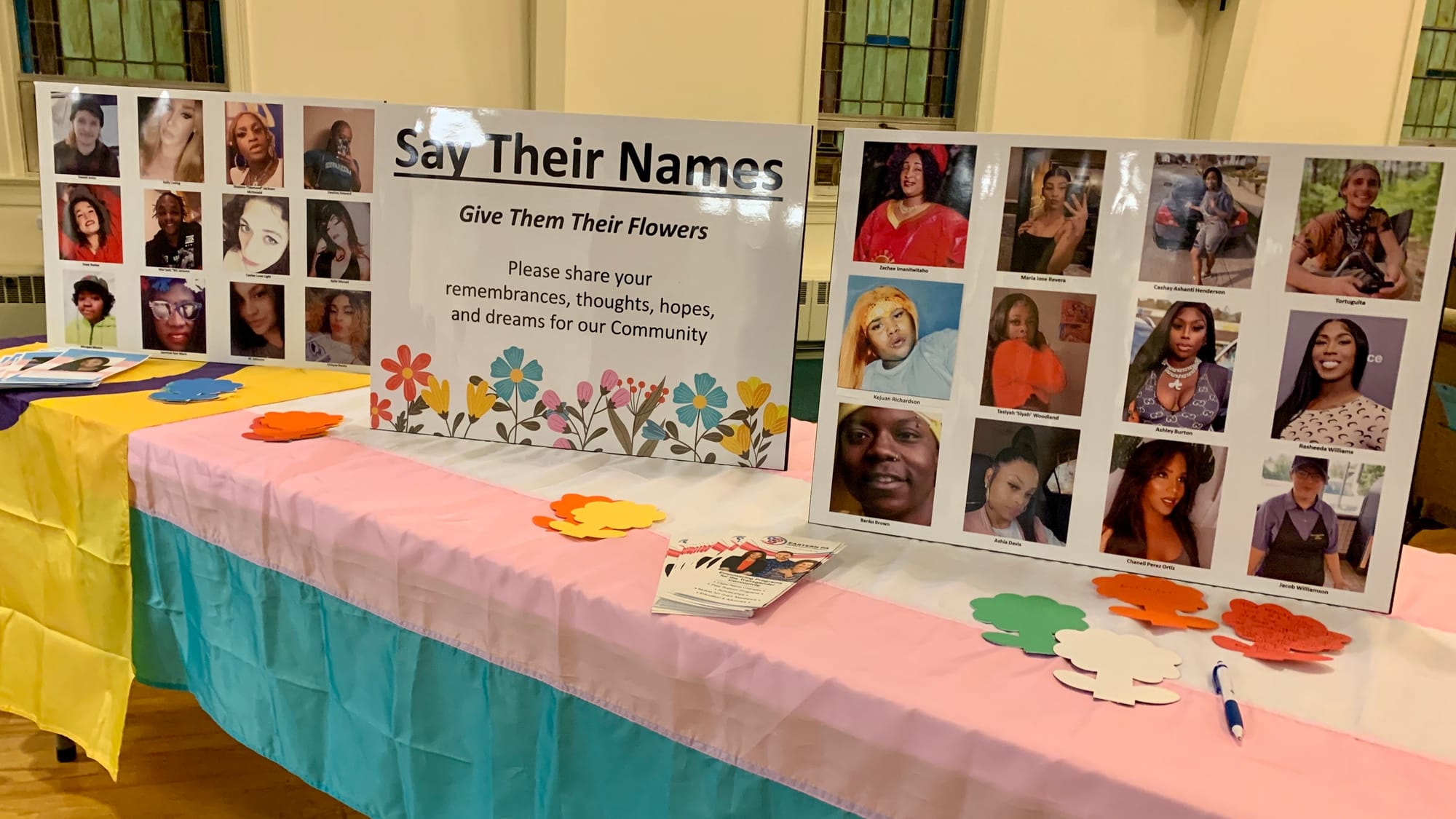 The victims of anti-trans violence honored at the Transgender Day of Remembrance vigil.