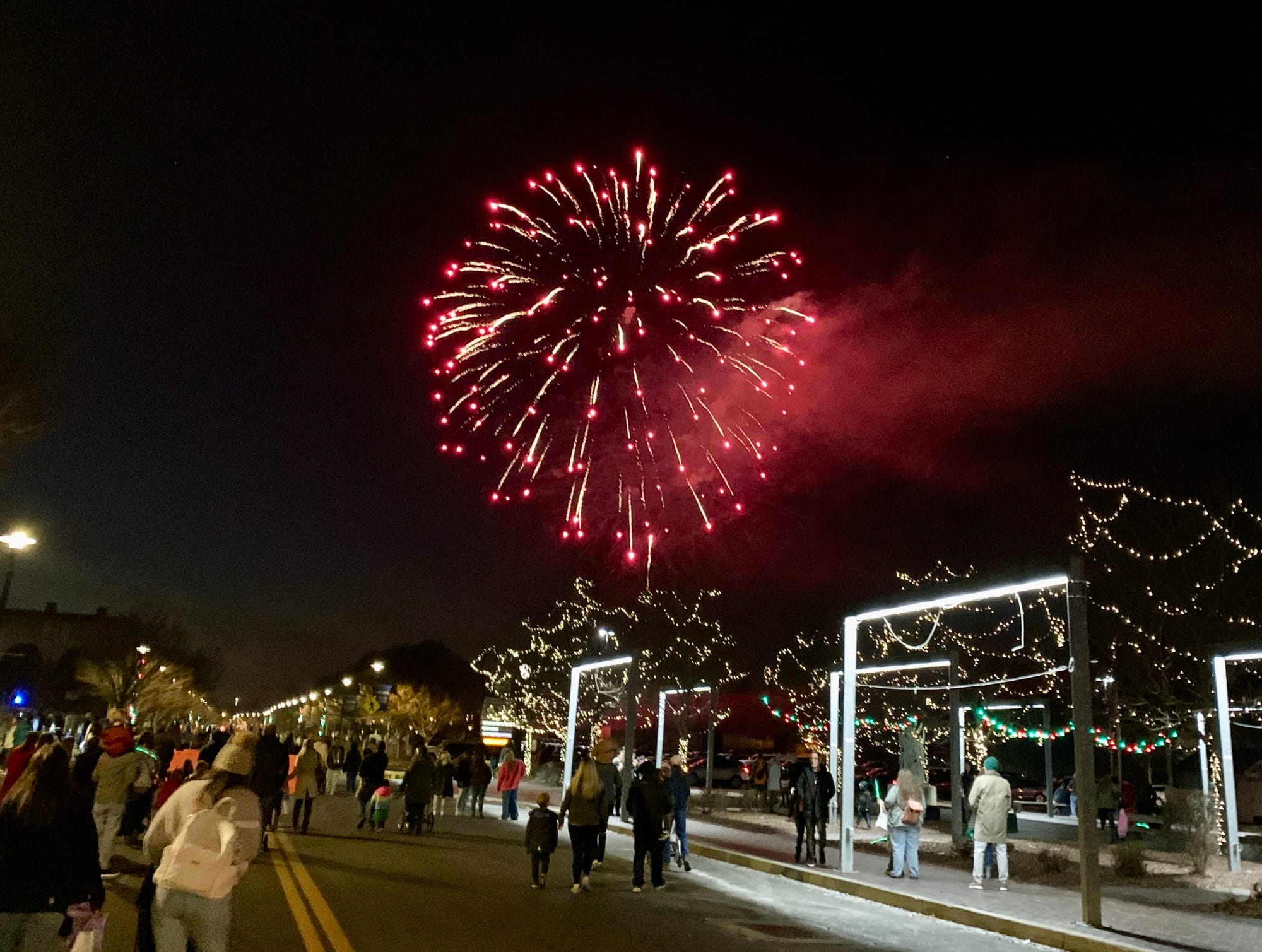The fireworks after the Peeps Chick Drop.