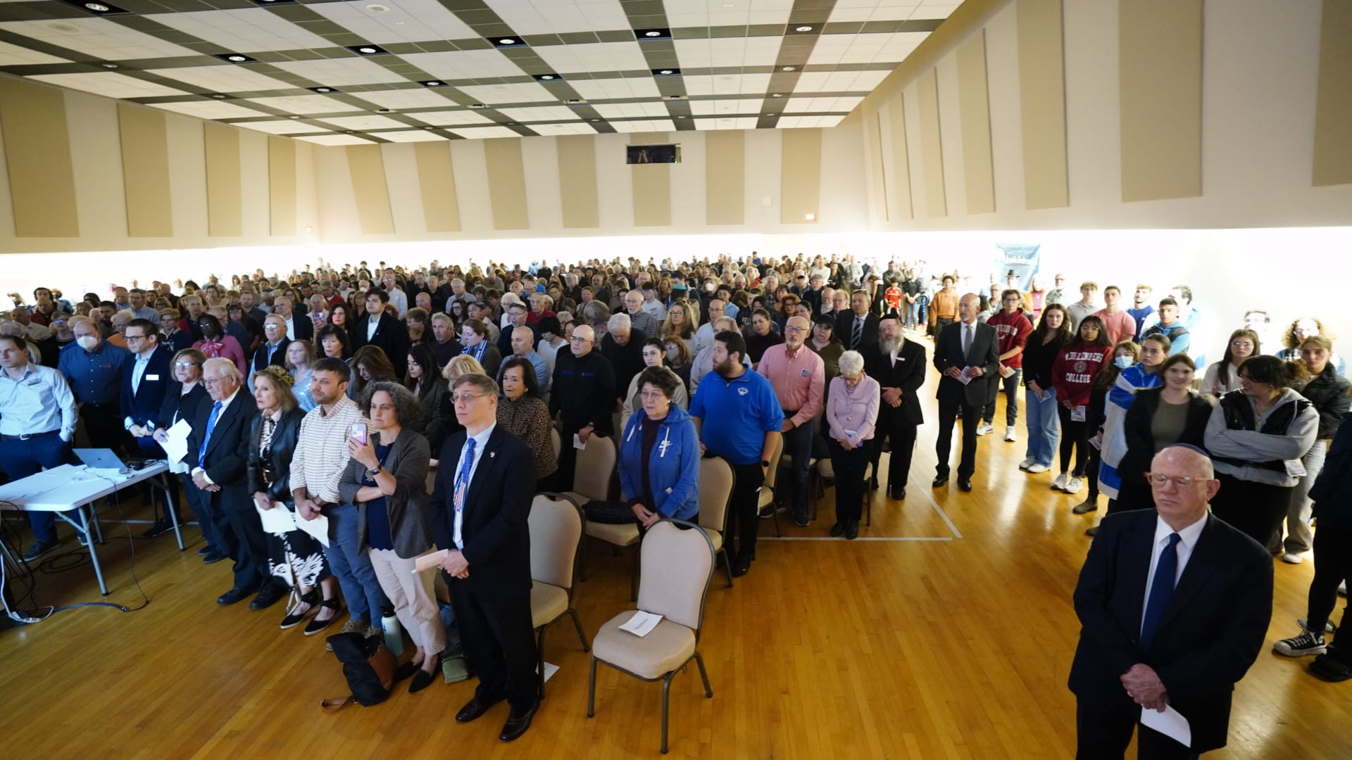 Hundreds of area residents gathered for solidarity during a vigil for Israel at the Jewish Community Center of the Lehigh Val