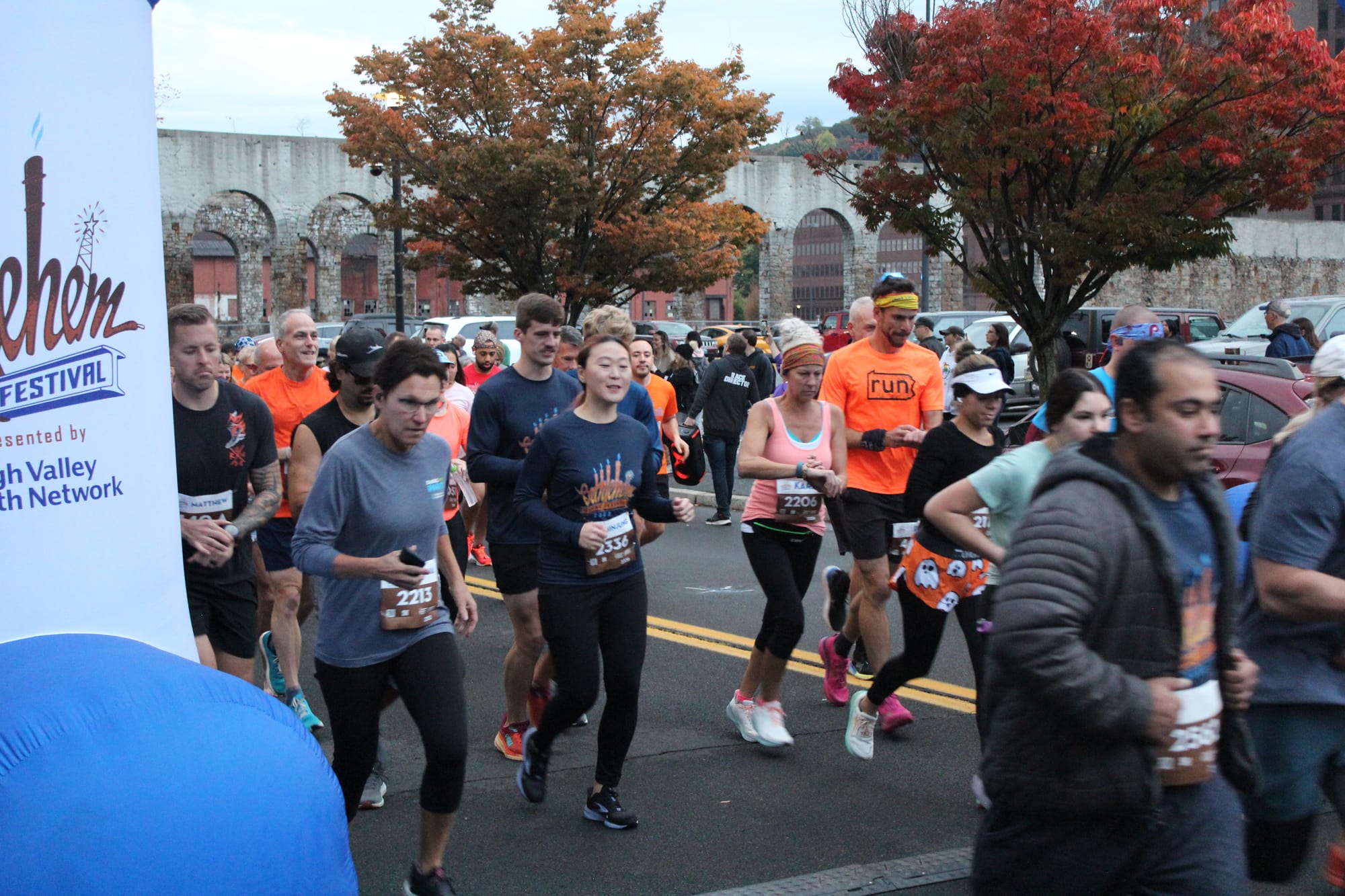 Runners at the Bethlehem Running Festival's first day.