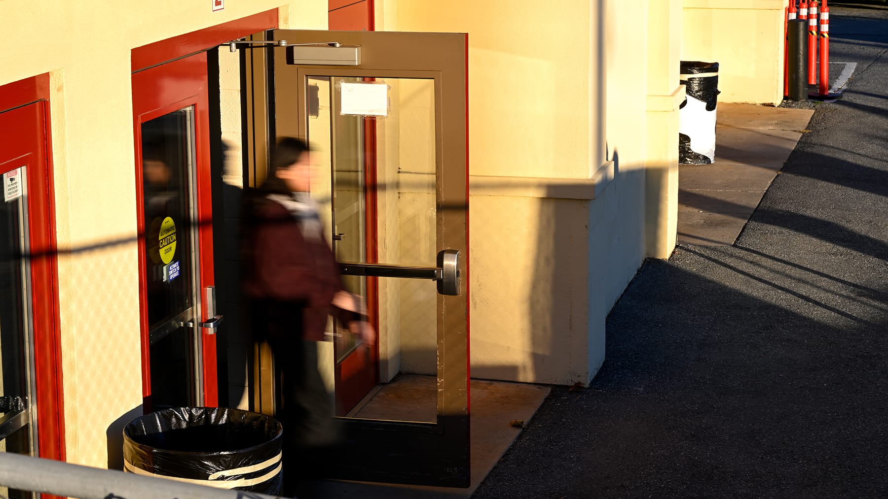 A voter leaves the Agriculture Hall polling place on Tuesday, Nov. 4, 2025 in Allentown, Pa.