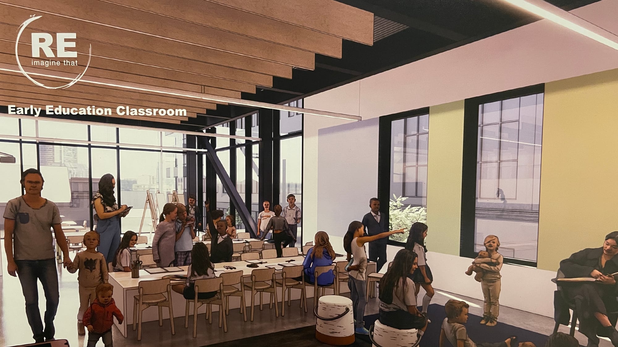 The new facility's early education classroom. Rendering from MKSD Architects.