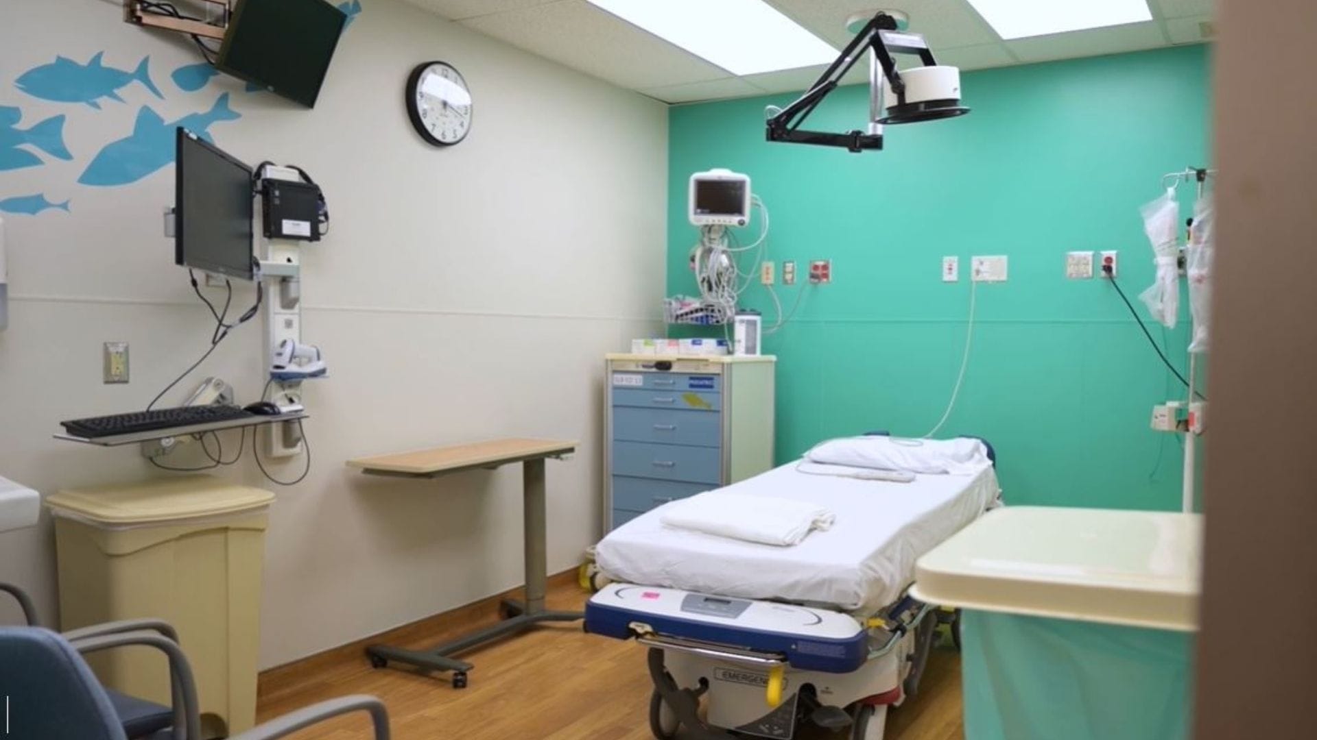 Hospital room at St. Luke’s University Health Network's Isaacman Family Children’s Emergency Room.