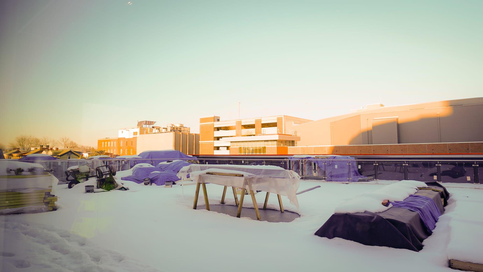 This rooftop area that features a view of the PPL Center will be covered with a pergola. Representatives of the Da Vinci Scie