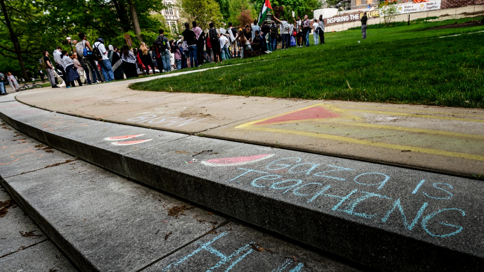 Student Political Action Coalition and Lehigh 4 Palestine hold a rally on the Lehigh University campus on Friday, May 3, 2024