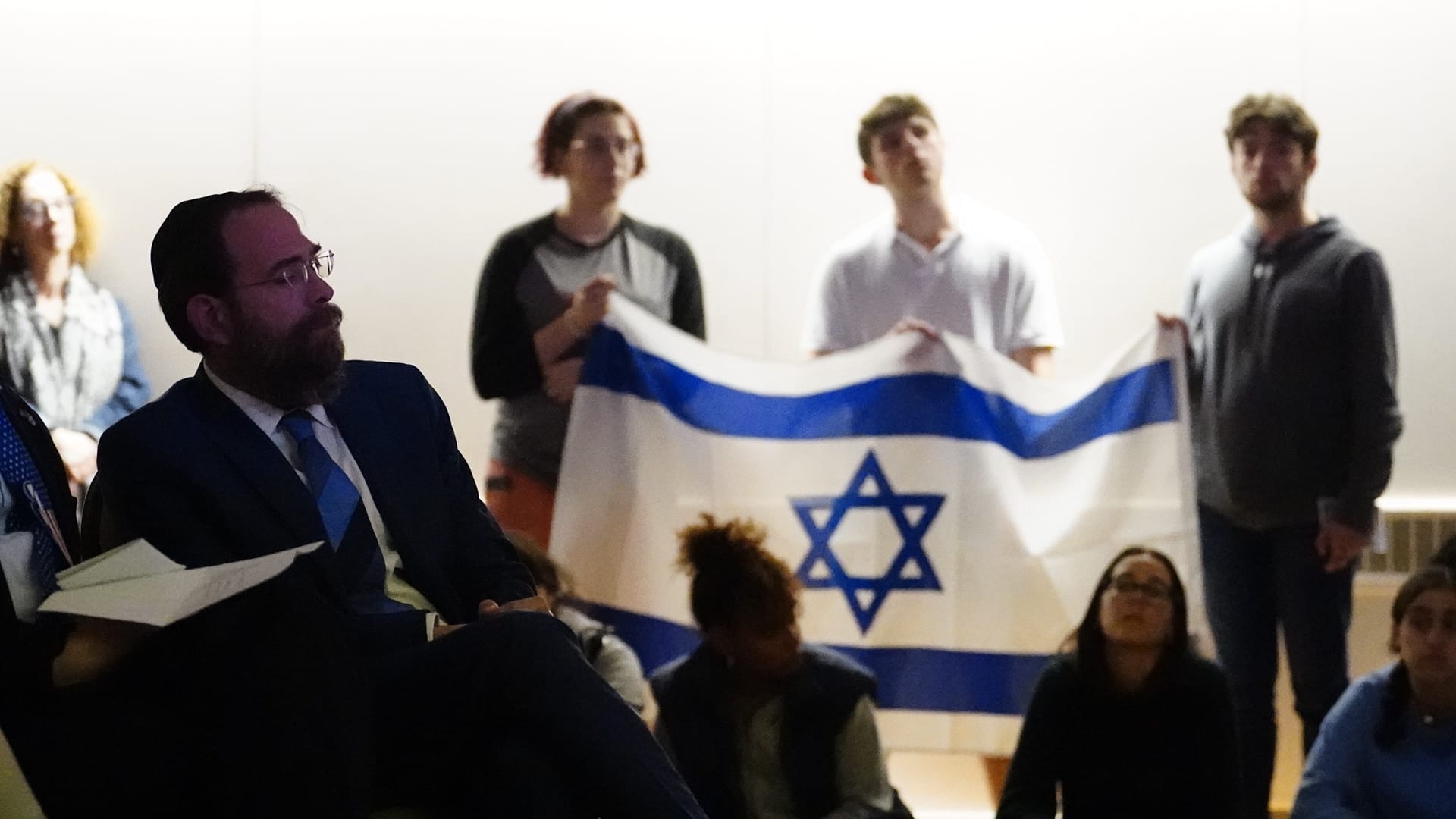 Hundreds of area residents gathered for solidarity at a prayer vigil for Israel at the Jewish Community Center of the Lehigh 