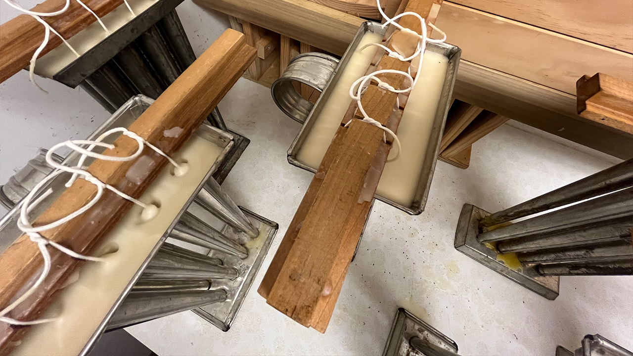 10- and 12-inch tapers are made using tin molds.