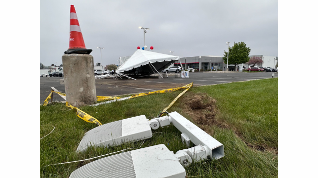 The aftermath of a fatal crash in the lot of the Bennett Infiniti dealership off Lehigh Street in Allentown.