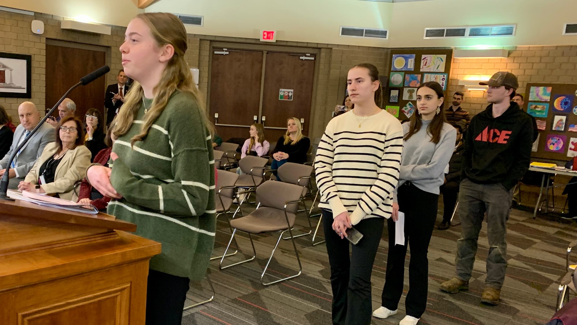 Parkland High School students present to the Parkland School Board.