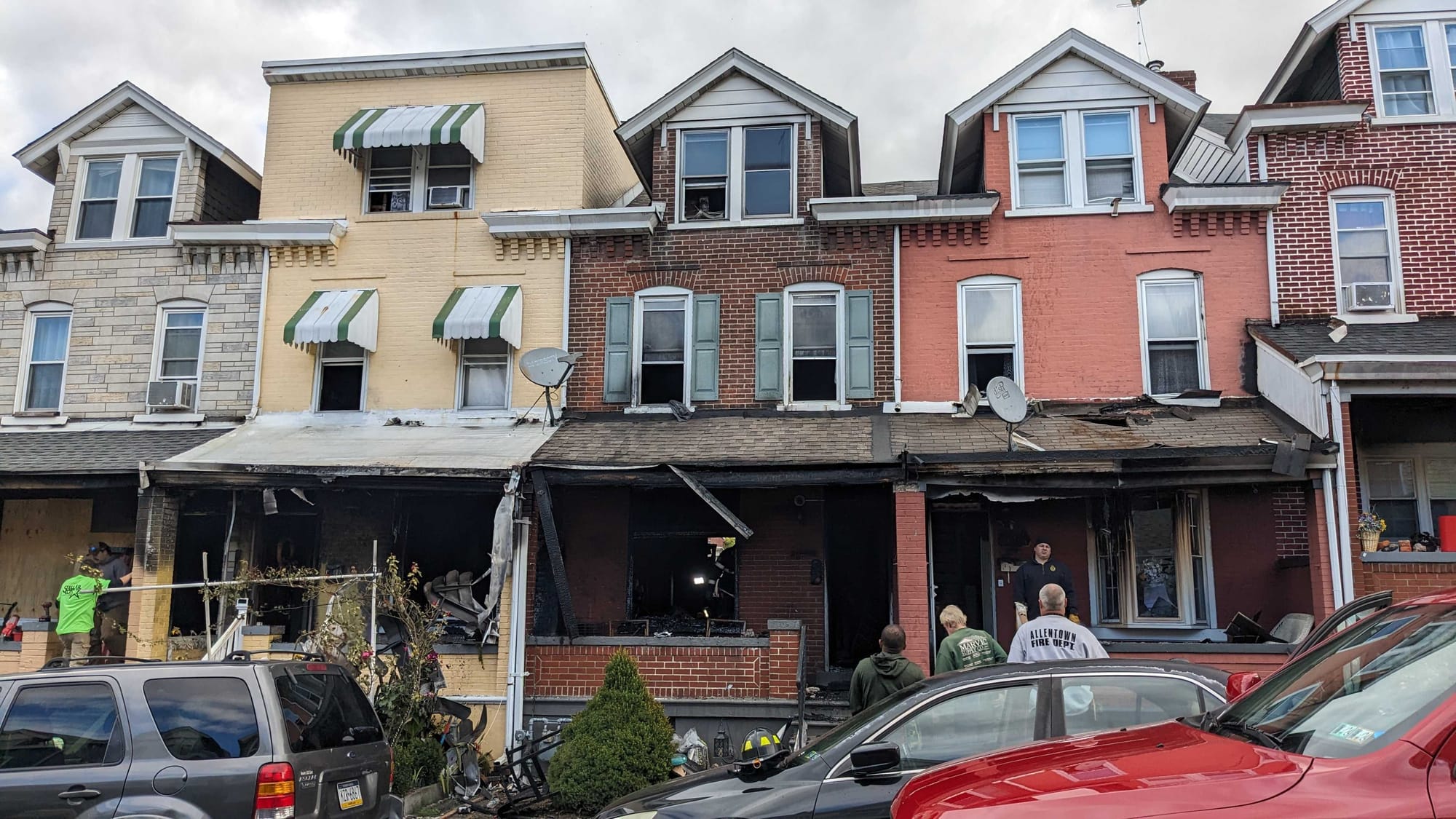 A three-alarm fire fully destroyed one home and extended to at least seven others in the city’s Jordan Heights neighborhood e