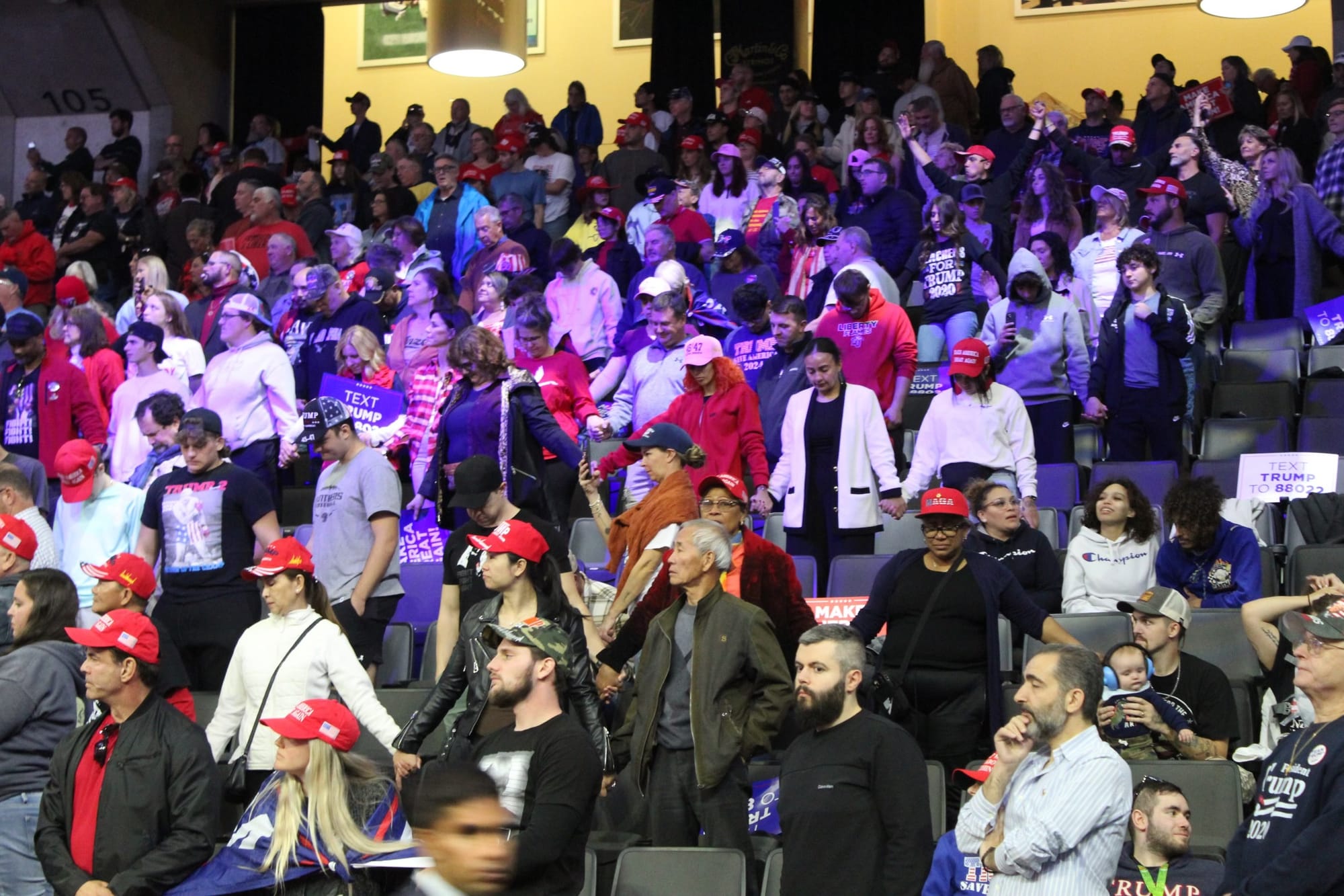 Inside the PPL Center during an invocation by Robert Albino, chair of the Hispanic Republican Coalition of Pennsylvania and a