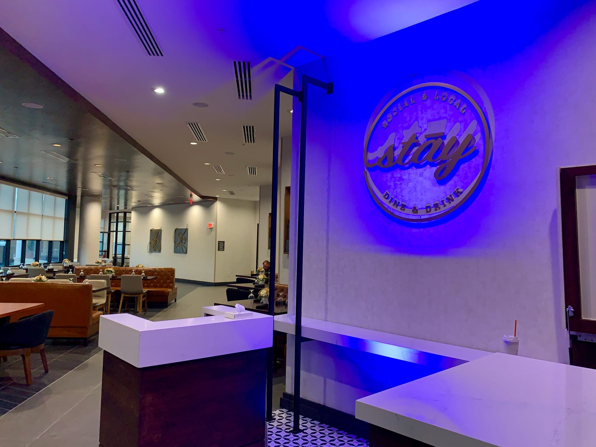 The entrance to the STAY restaurant in Delta by Marriott Allentown Lehigh Valley.