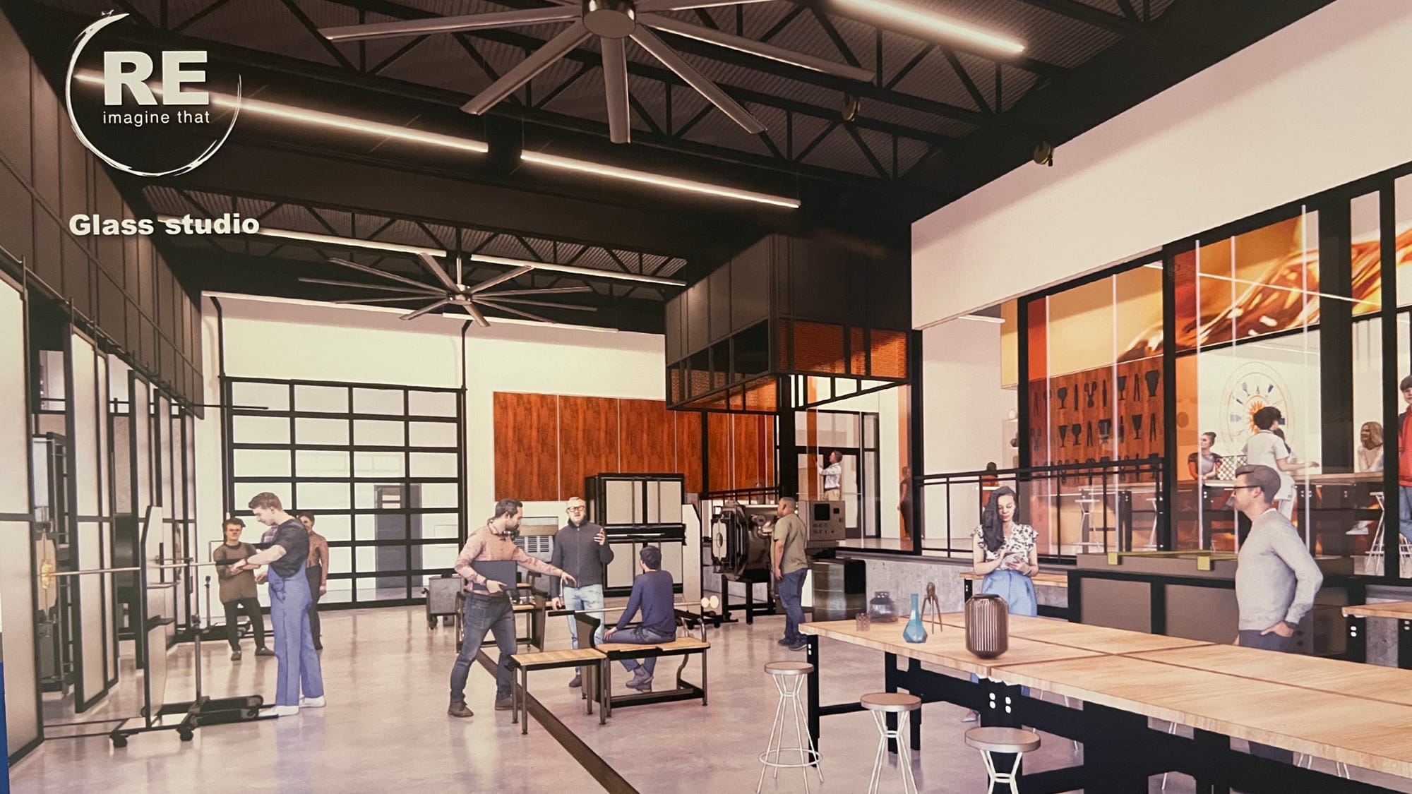 A glass studio at the new Cultural Center. Rendering from MKSD Architects.
