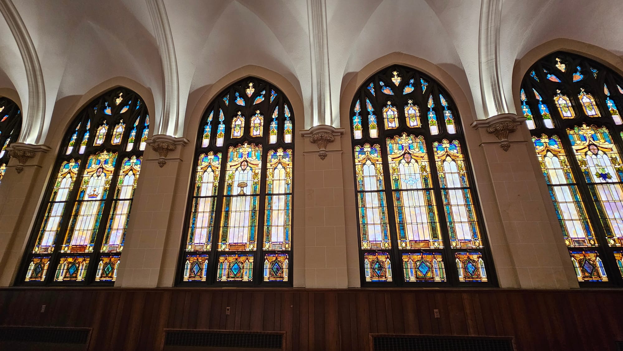 The former church's stained glass windows will be removed and preserved, though the shape will be maintained as part of the p