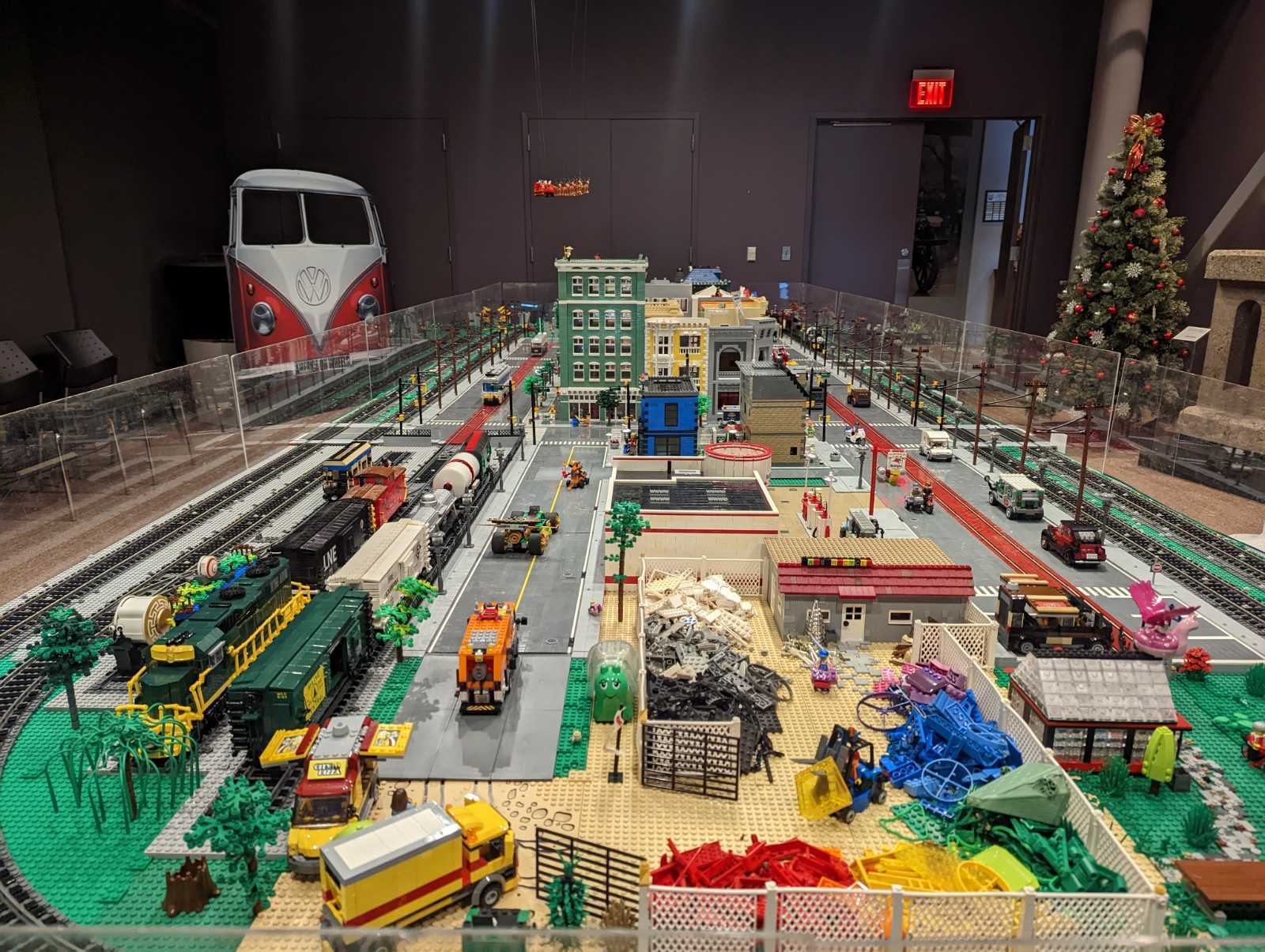This is the Lego City holiday train display at America on Wheels in Allentown.
