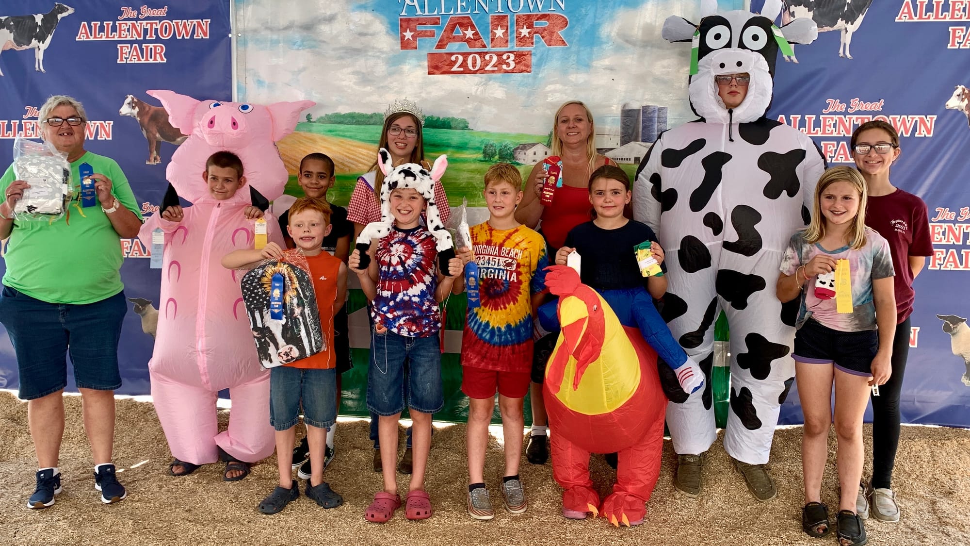 Winners at the Barnyard Olympics at the Great Allentown Fair.