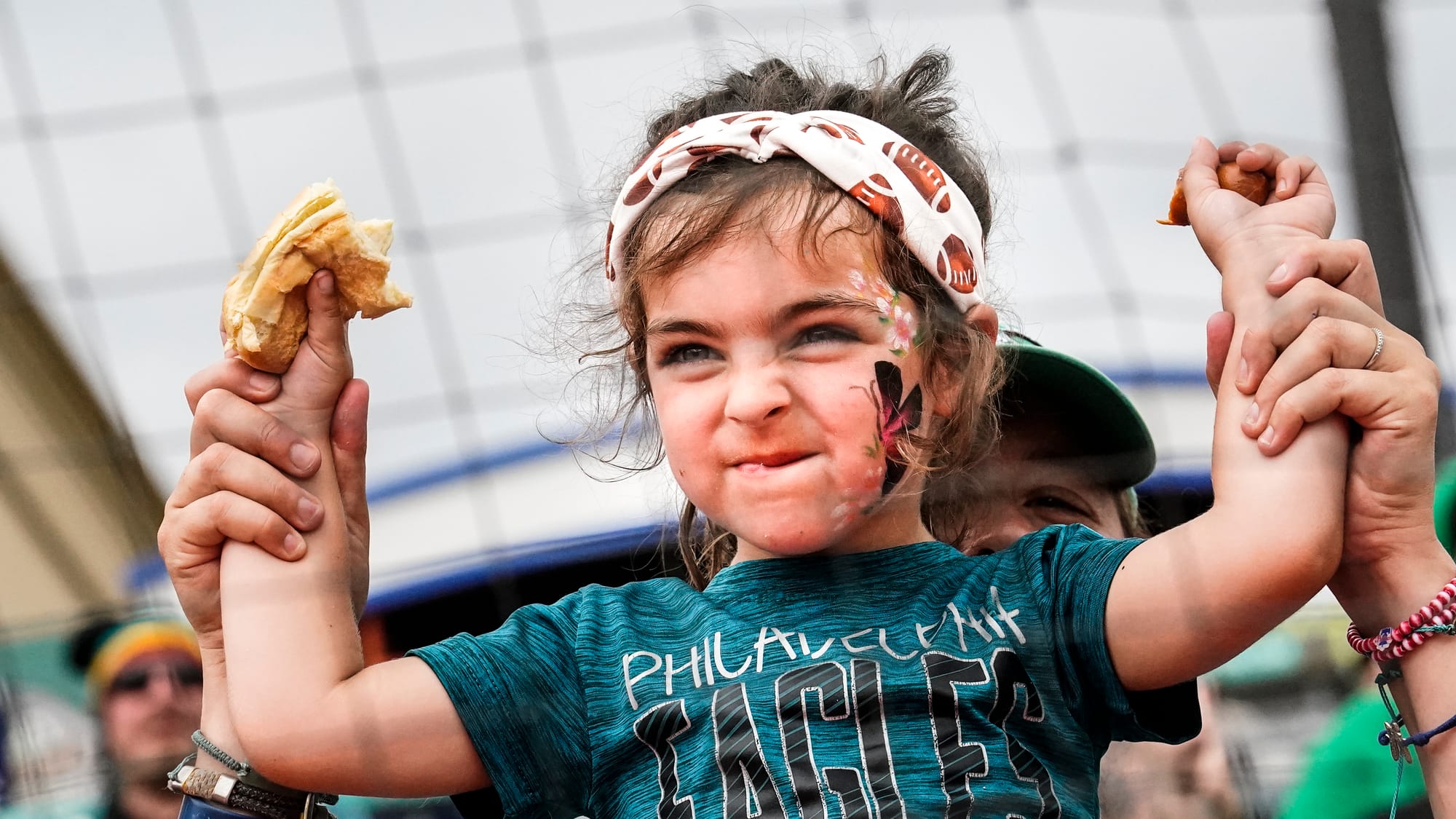 The annual DeVonta Smith Celebrity Softball Game featuring Philadelphia Eagles and other athletes was held at Coca~Cola Park 