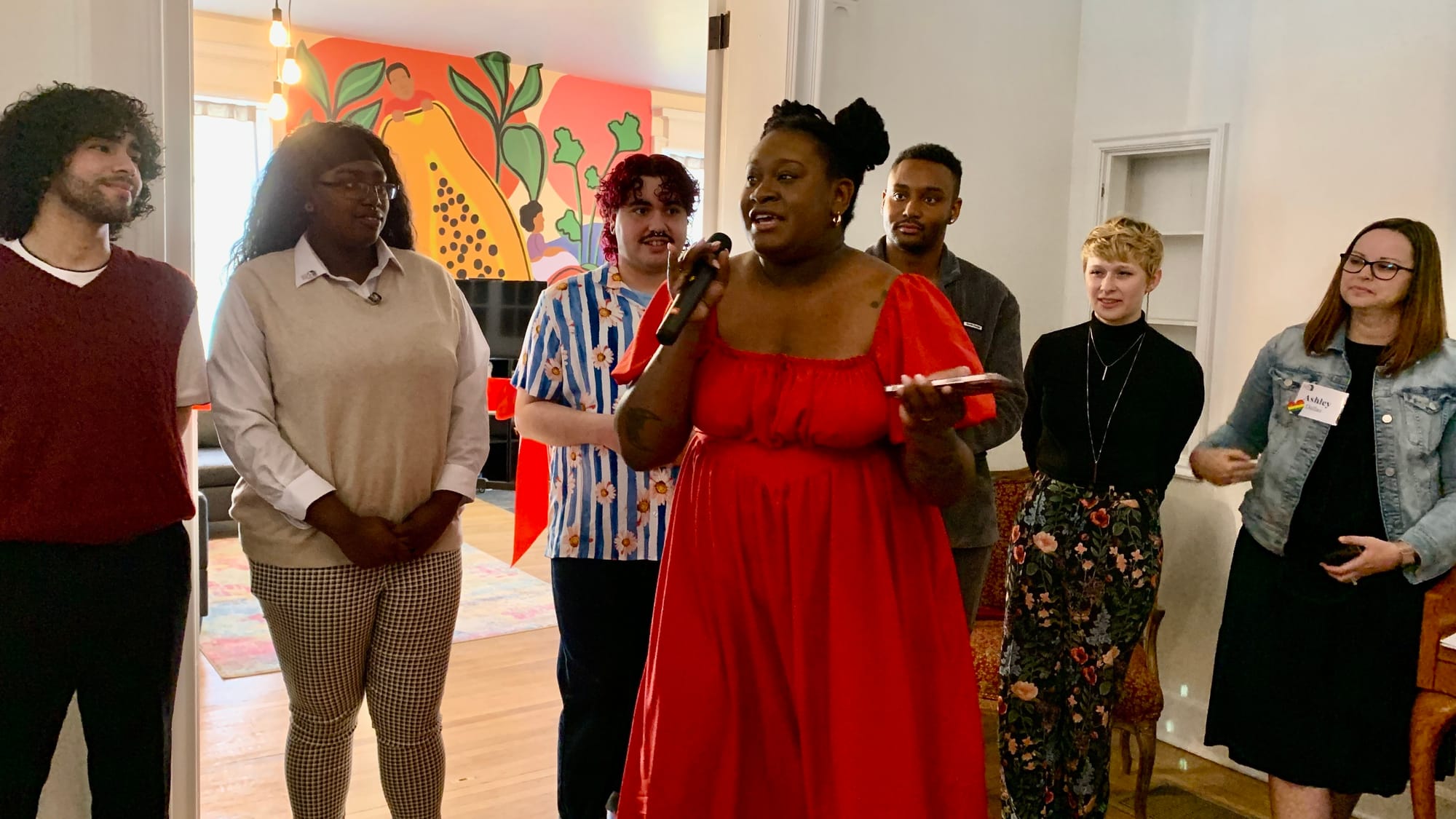 Program Supervisor of Silk Lehigh Valley Chloe Cole-Wilson speaks at the open house.