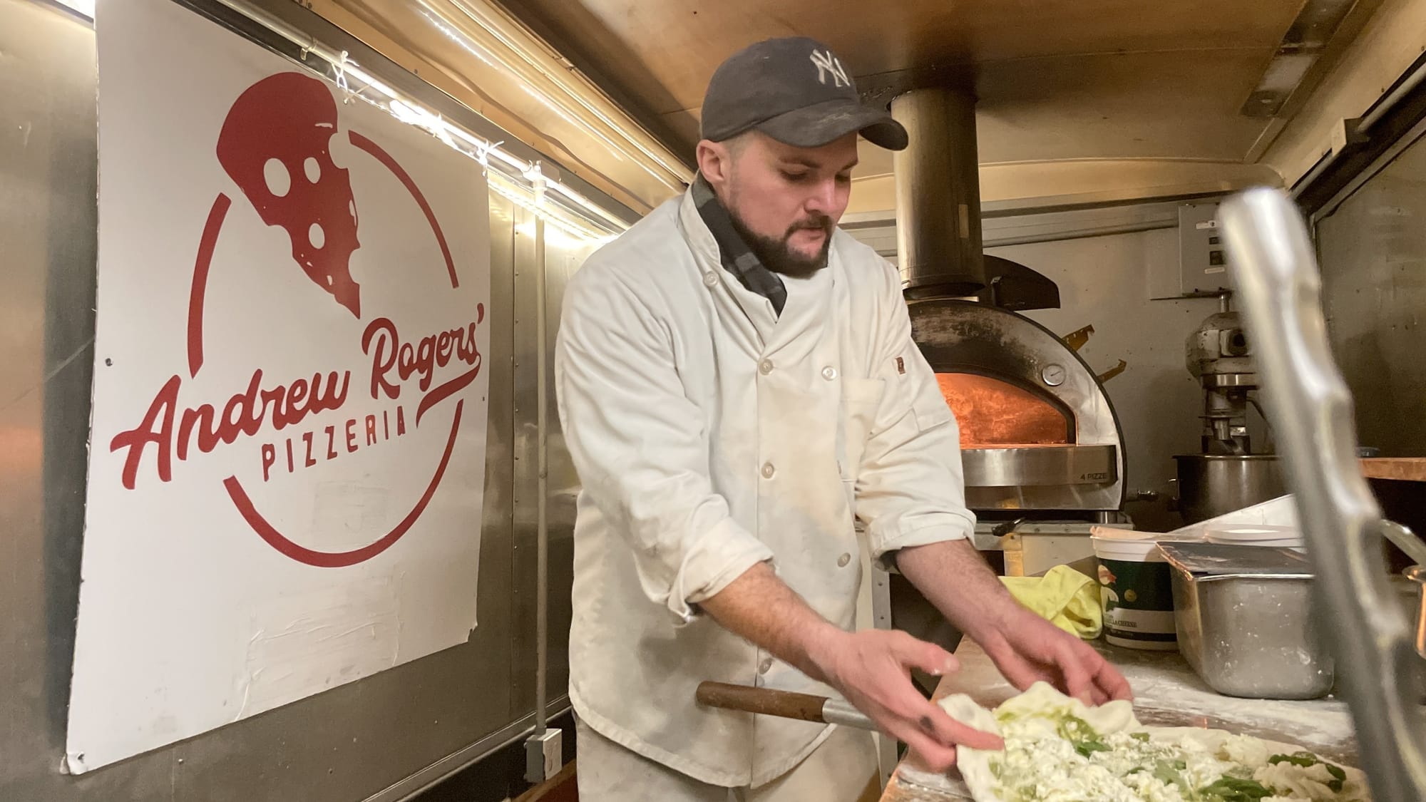 Each Friday and Saturday since November, Andrew Rogers’ Pizzeria has set up shop outside Joe’s Tavern, 12 W. Broad St., in Ce