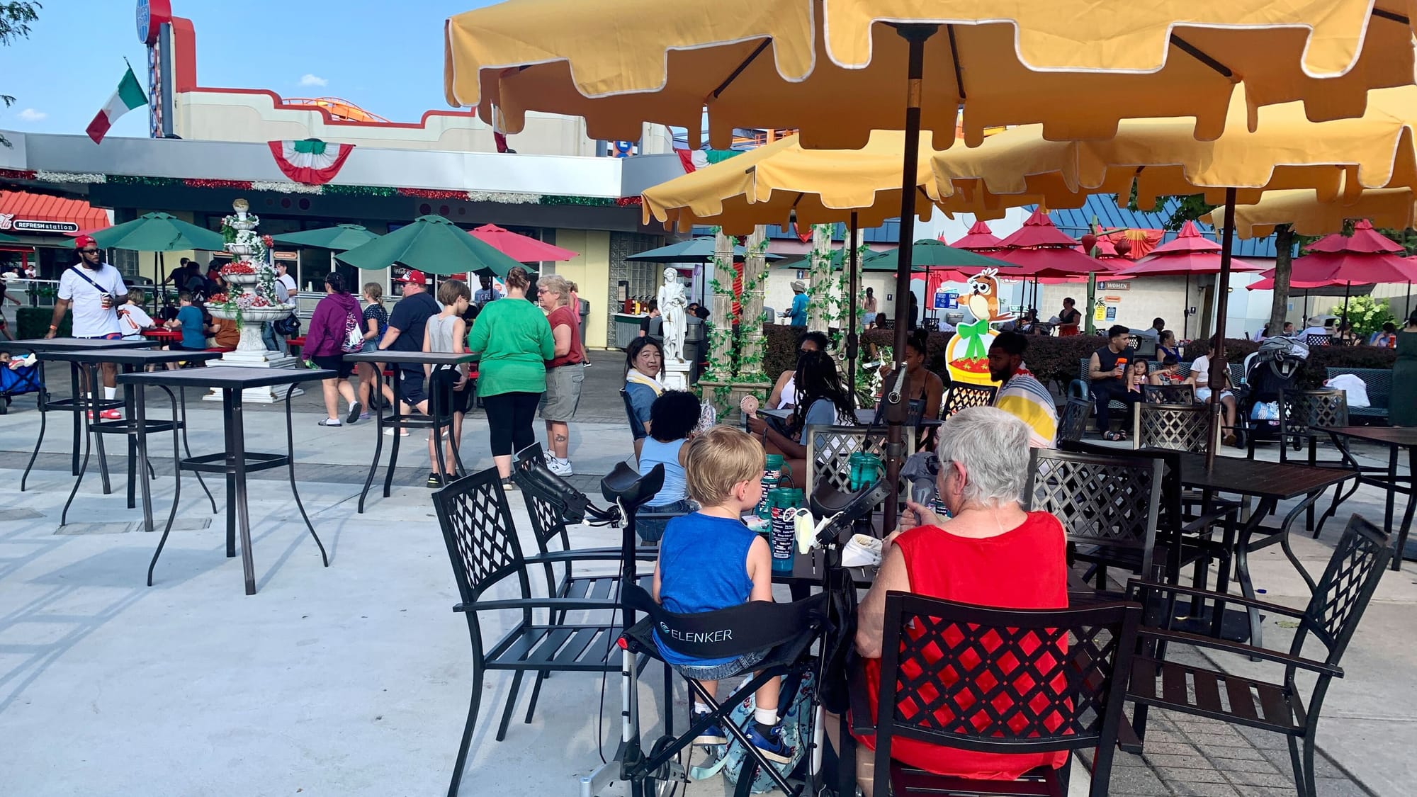 The eating area at Dorney Park's Grand Carnivale.