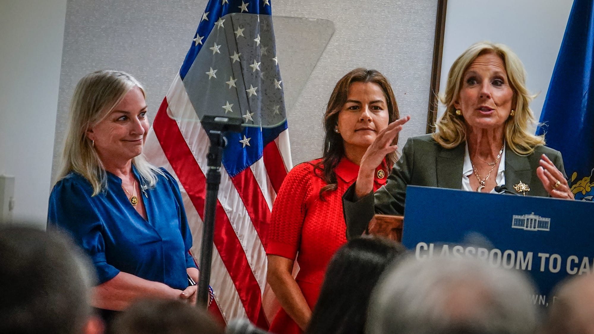 First Lady Dr. Jill Biden speaks Tuesday. U.S. Rep. Susan Wild was joined by First Lady Jill Biden and U.S. Reps. Nanette Bar