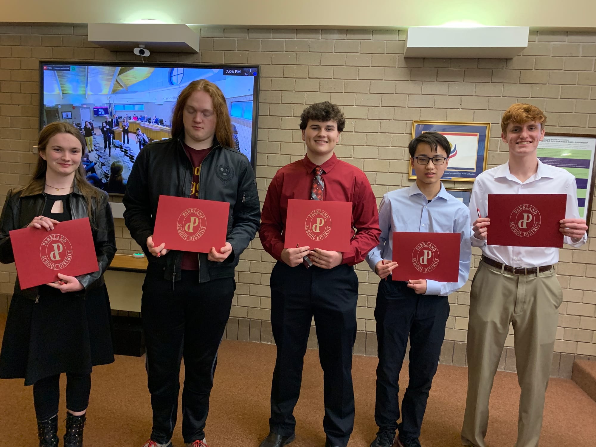The board recognized Parkland High School students who were selected to be part of the Pennsylvania Music Educators Associati