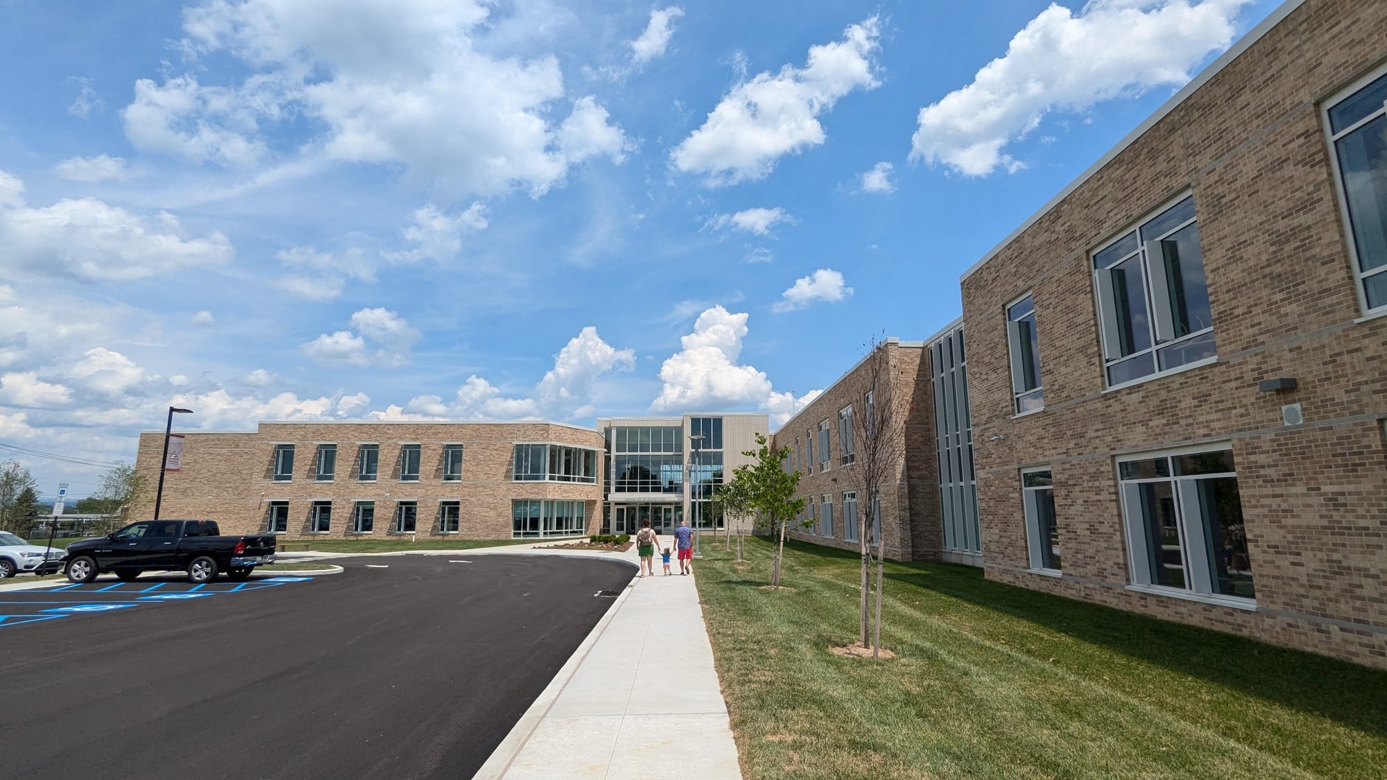 The new Gockley Elementary building in Whitehall Township, as seen from its parking lot Sunday.