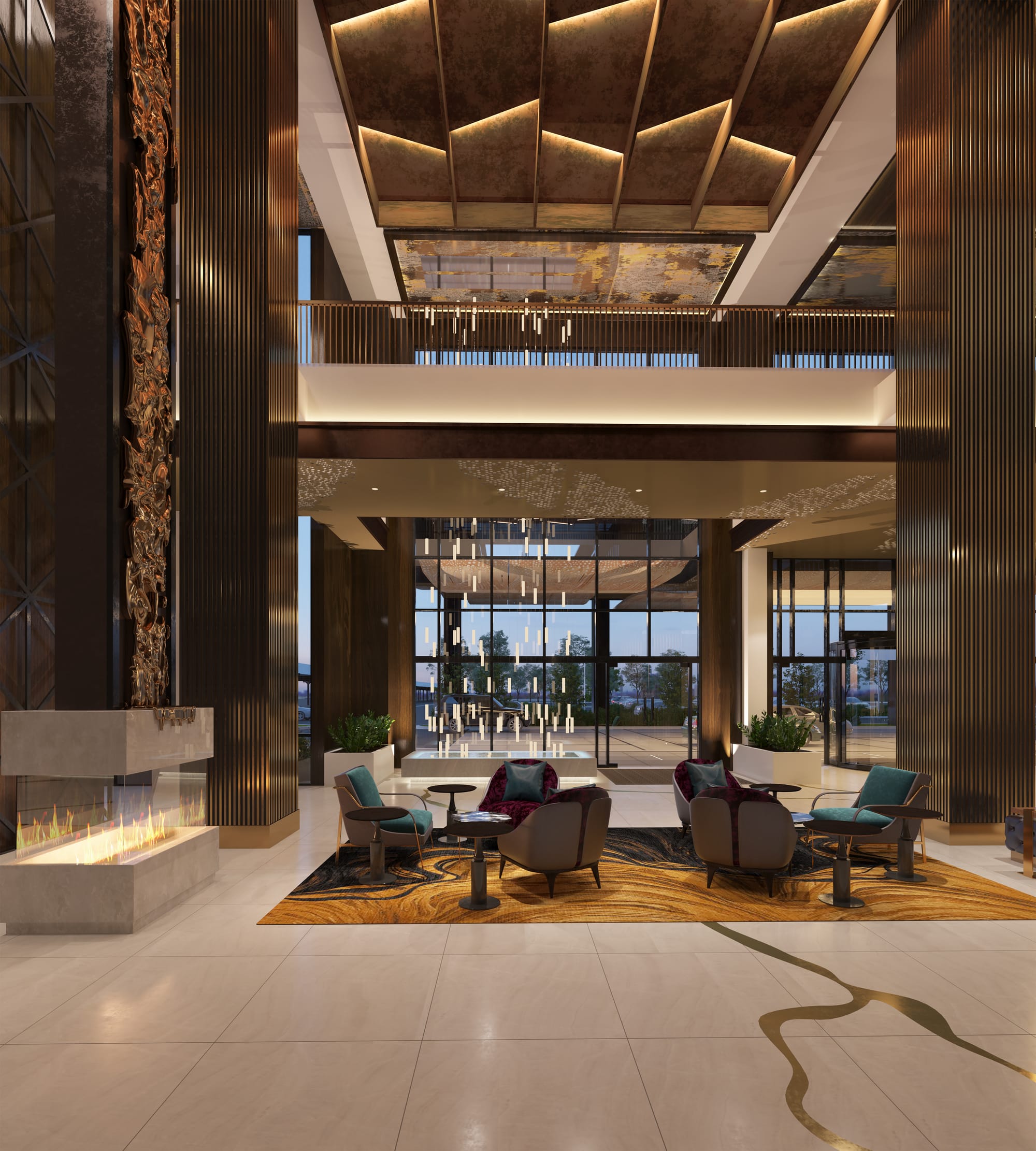A rendered image of what the lobby in the Wind Creek Bethlehem expansion will look like.