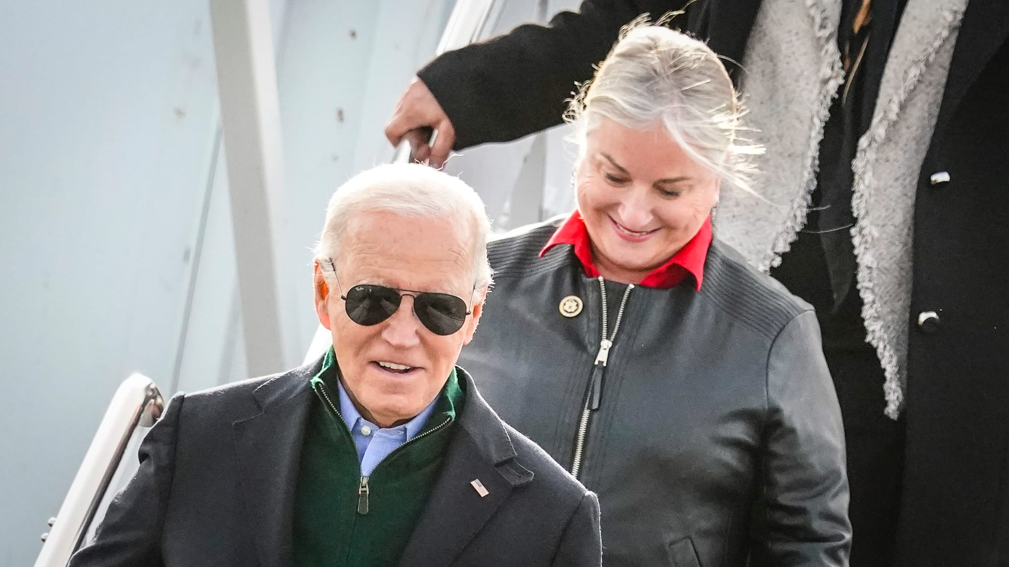 President Biden lands at LVIA with Susan Wild, D-Pa. President Joseph Biden lands at Lehigh Valley International Airport on F