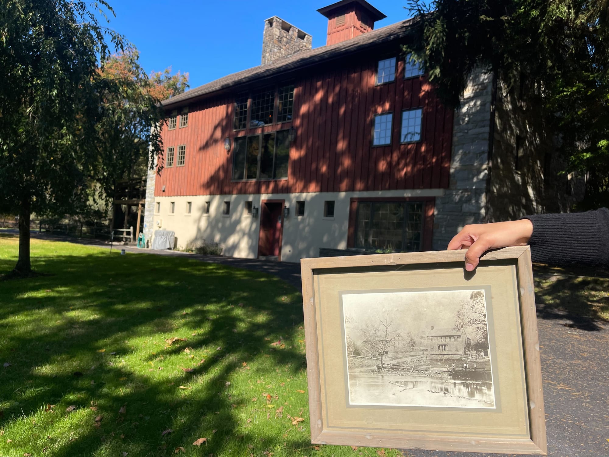 What the barn looked like in the early 1900s, and what it looks like today