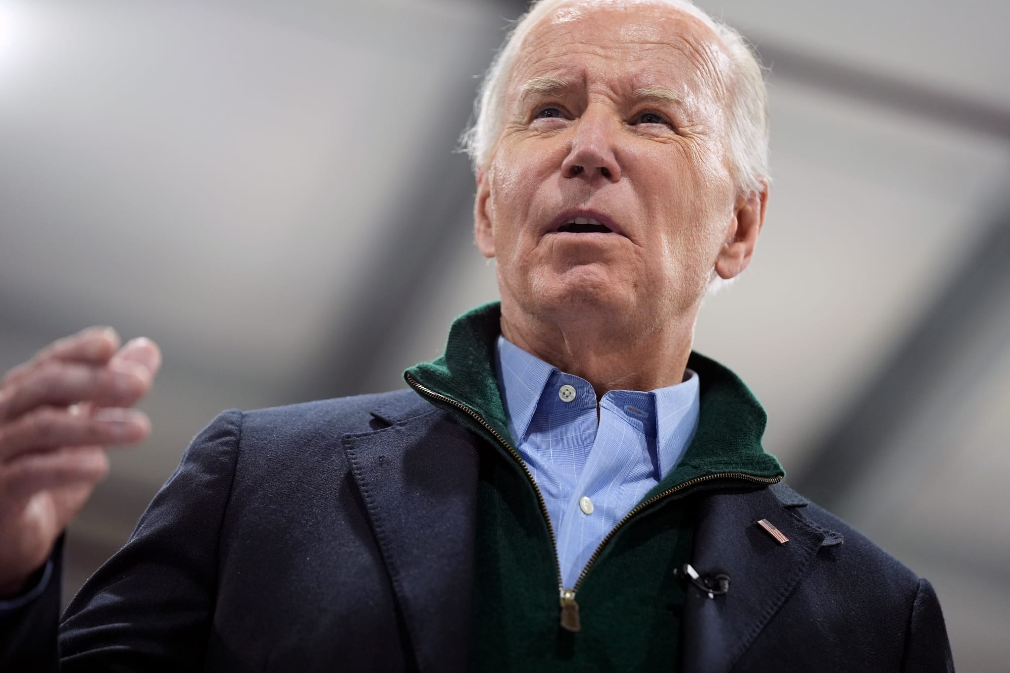 President Joe Biden speaks while visiting firefighters at the Allentown Fire Training Academy, Friday, Jan. 12, 2024, in Alle