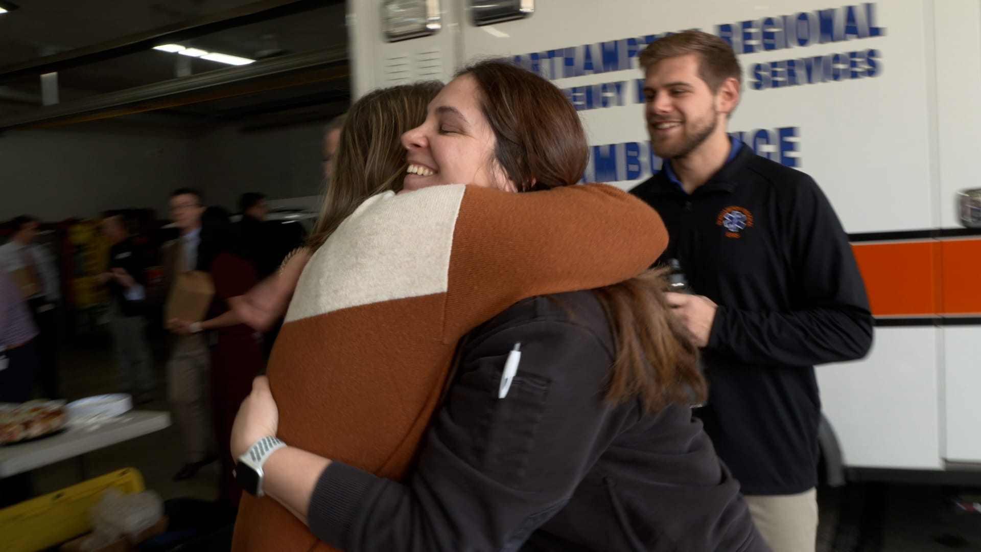 A year after going into cardiac arrest, a Catasauqua woman is thanking the team of EMS, fire, and medical professionals that 