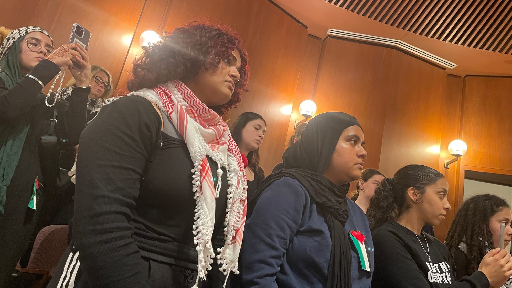 A group of over 100 marched from Lehigh University to Bethlehem City Hall Tuesday, calling for a cease-fire resolution from C