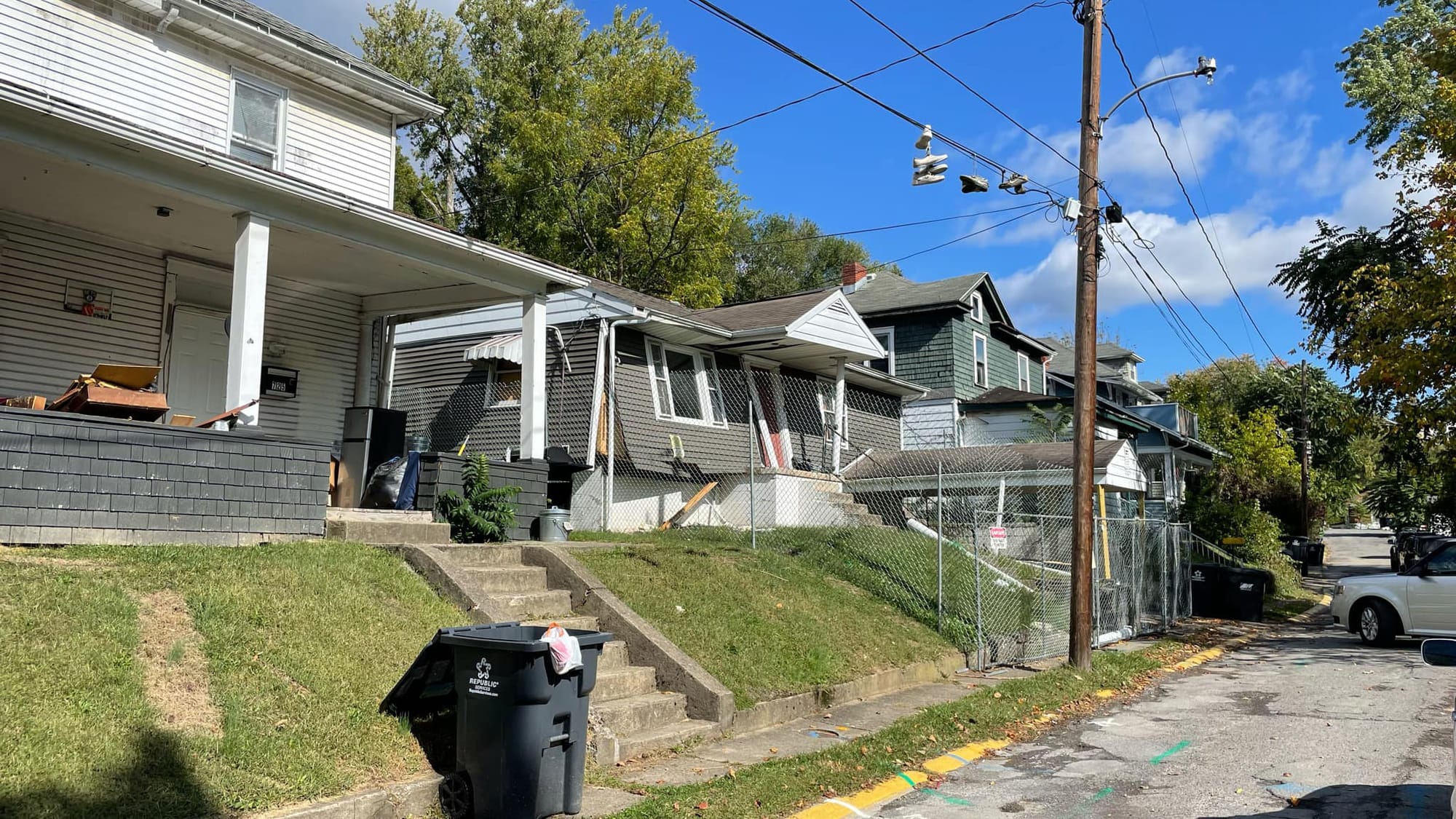 The home that once stood at 727 Wells Street in Morgantown, West Virginia. Bethlehem resident and WVU student Carly Grozier d