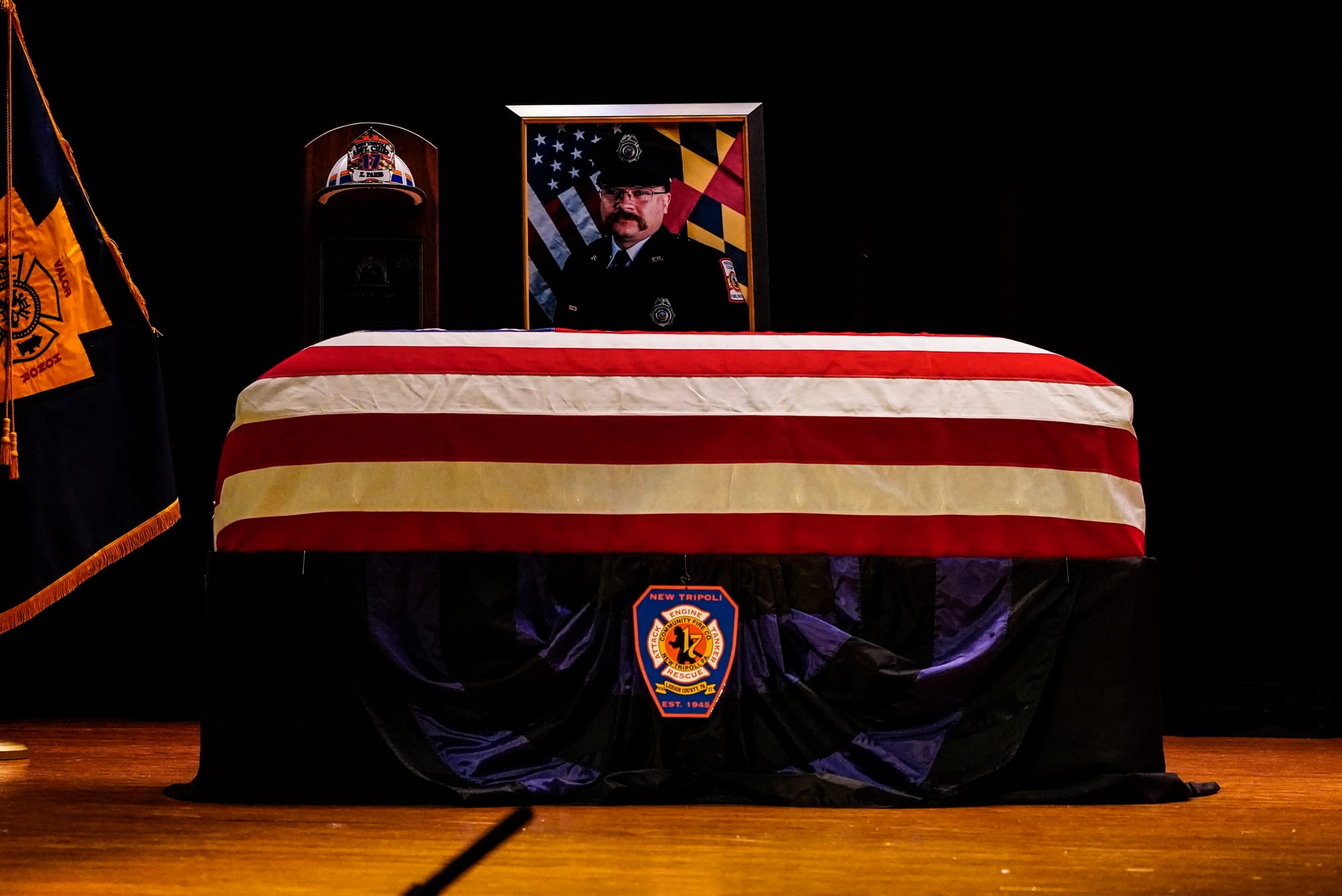 Mourners gather at Northwestern Lehigh Middle School in New Tripoli, Lehigh County, on Saturday, December 17, 2022, to pay tr