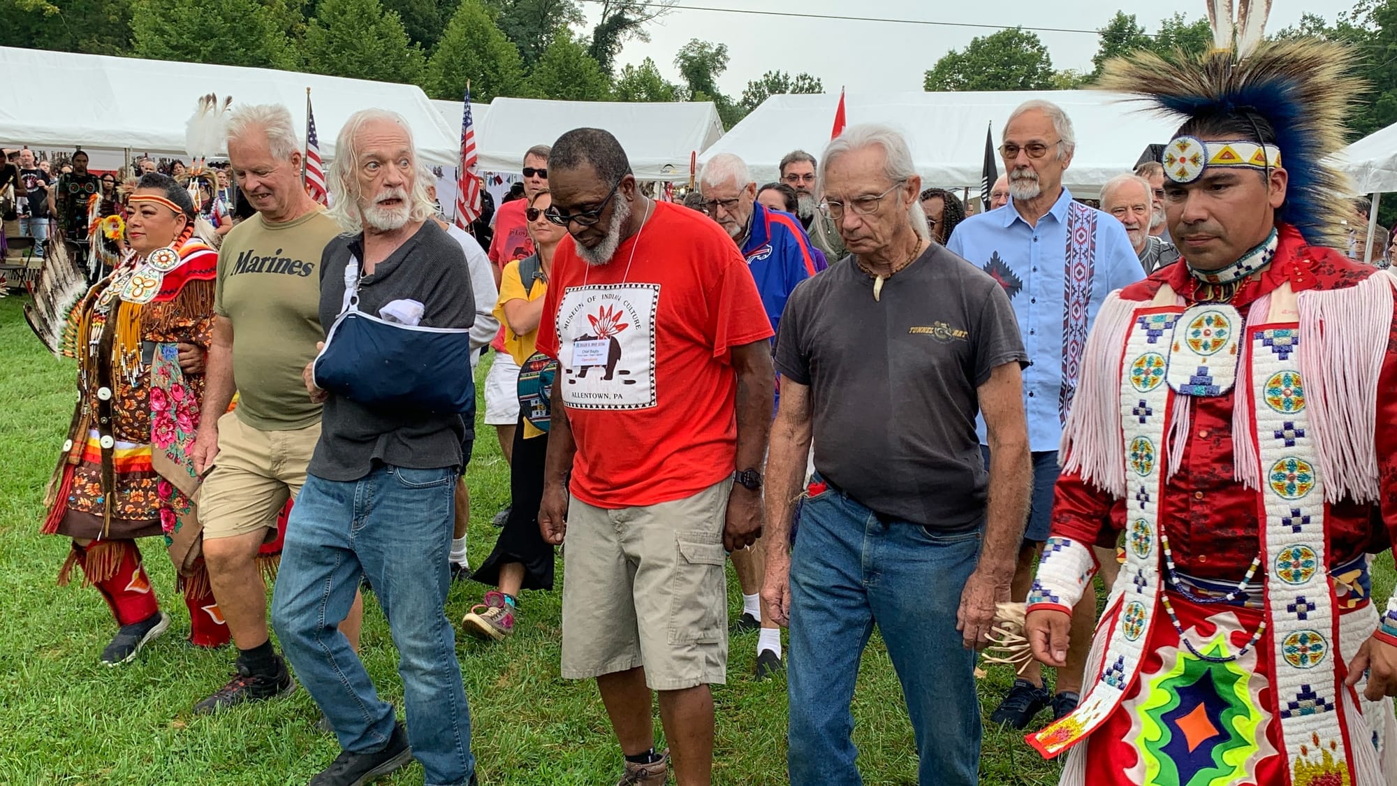 Veterans are honored during the Grand Entry at the Roasting Ears of Corn Festival.