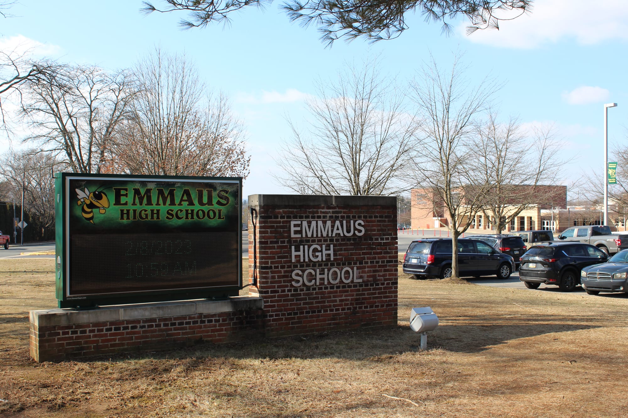 Front sign of Emmaus High School