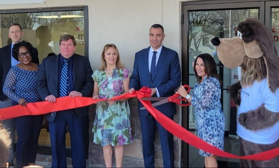 The ribbon gets cut at the new location of Miller-Keystone Blood Center in Easton.