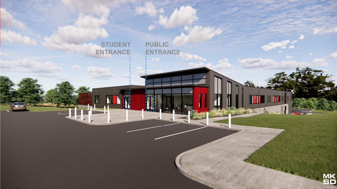 A rendering of the Parkland School District Operations Center with the expansion.