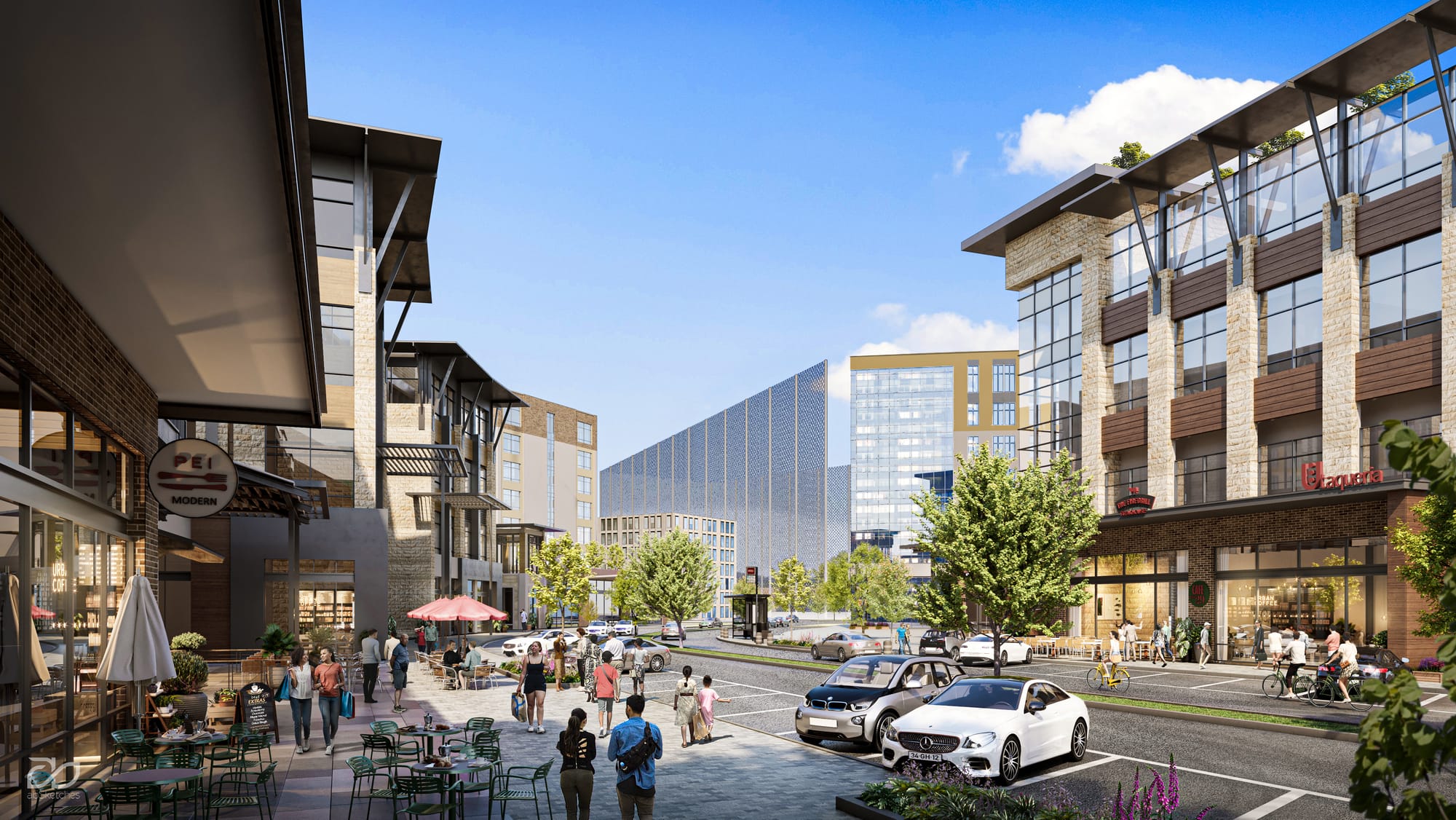 A development concept rendering of the Lehigh Valley Town Center project, currently headed for a conditional use hearing in L